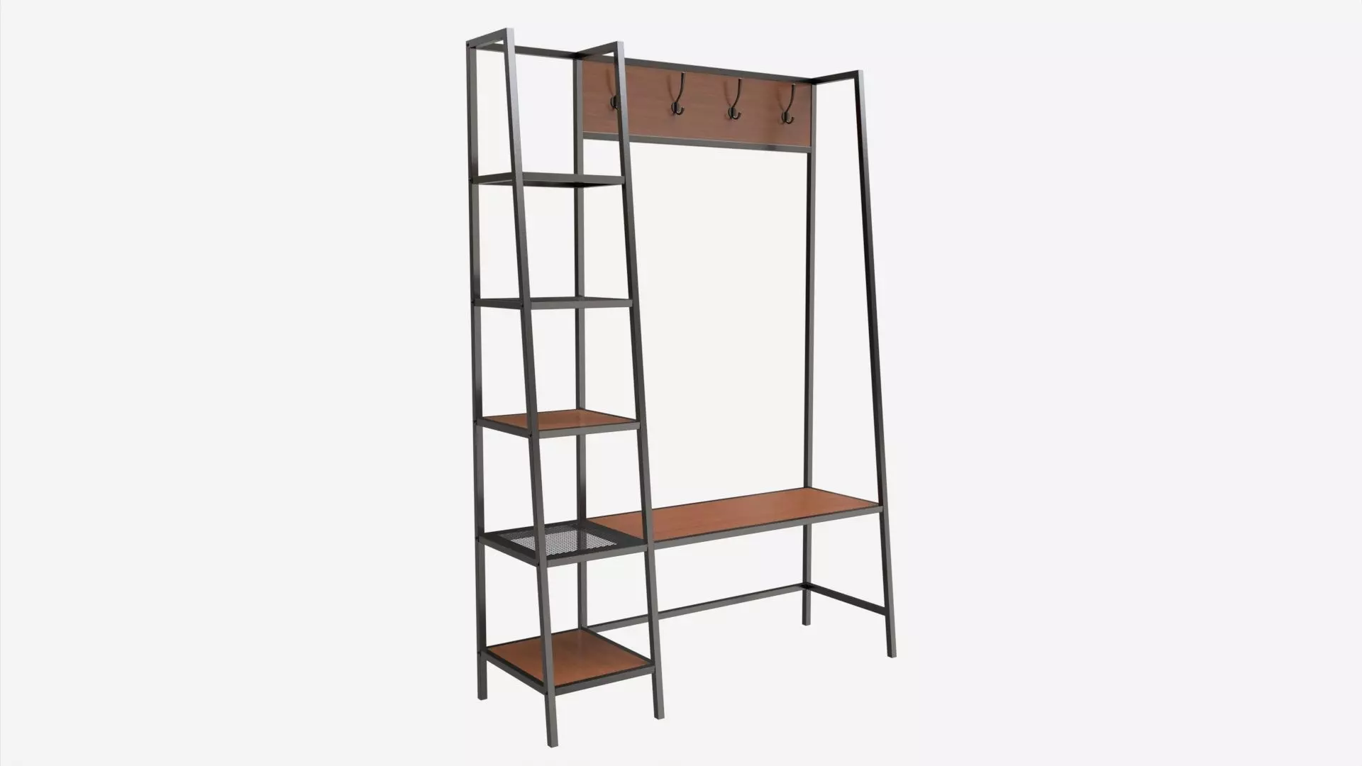 Hallway shelf organizer Walker Edison 3D model_0
