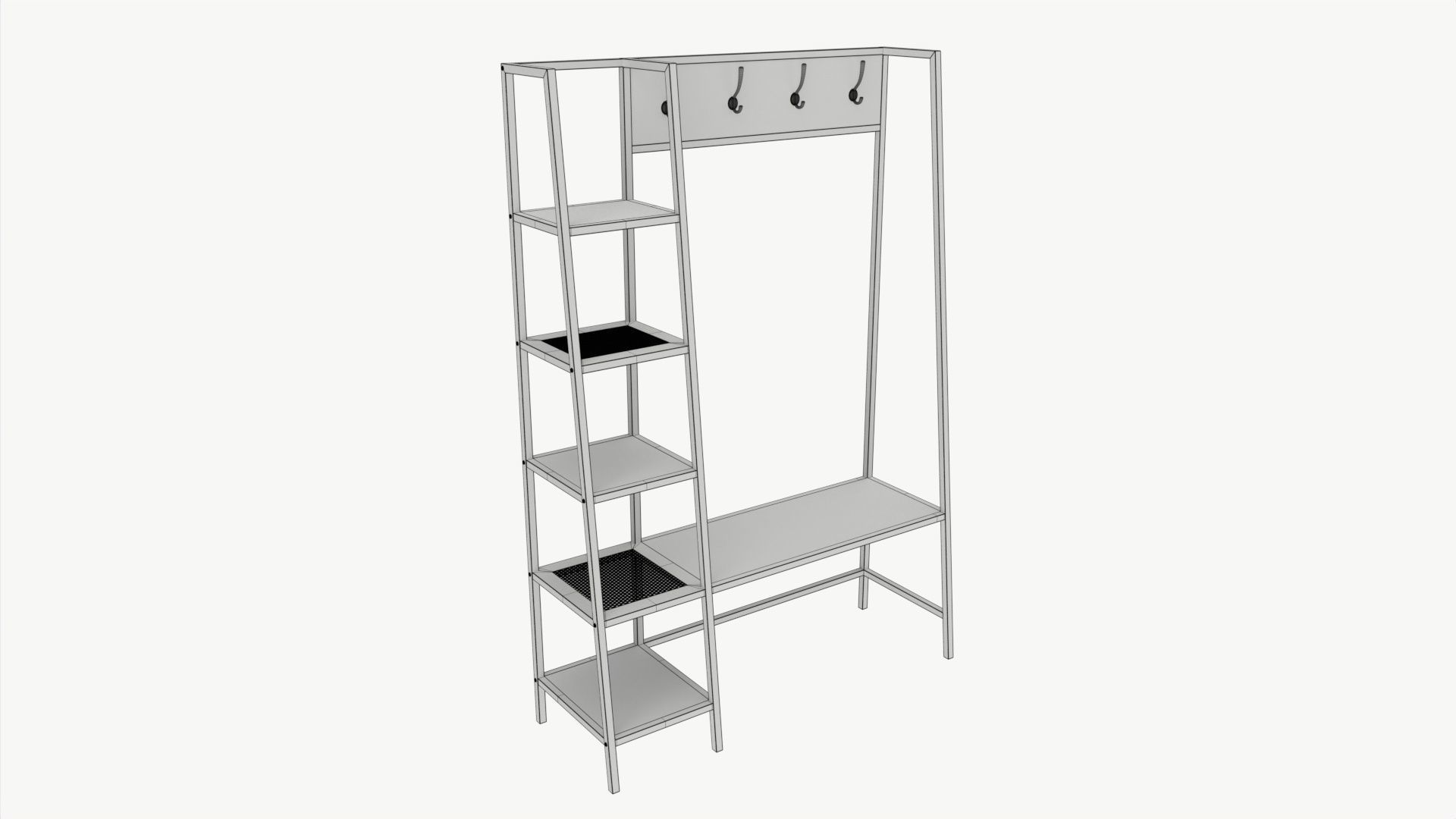 Hallway shelf organizer Walker Edison 3D model_5