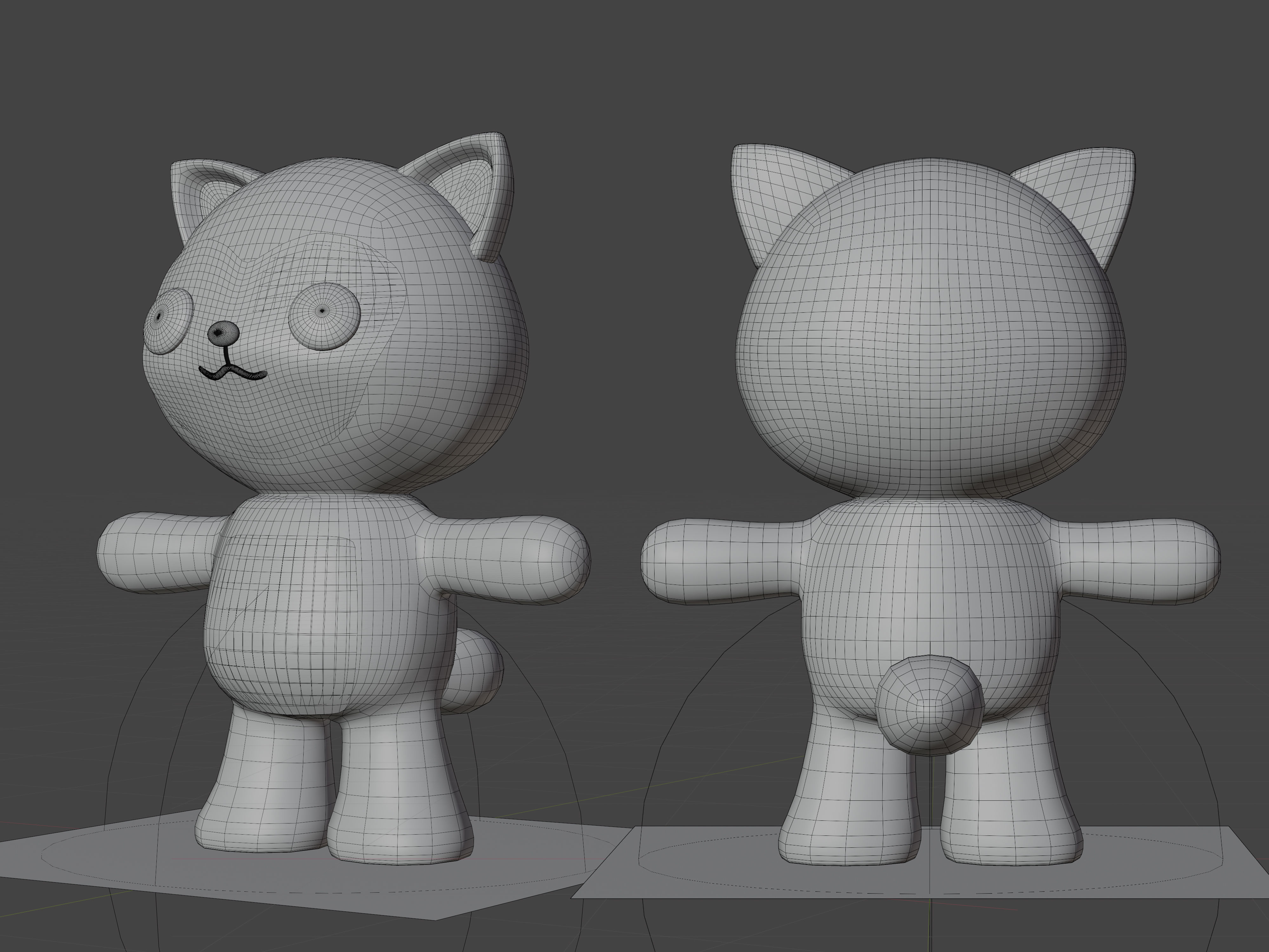 Character Fox kawaii cute 3D model_7