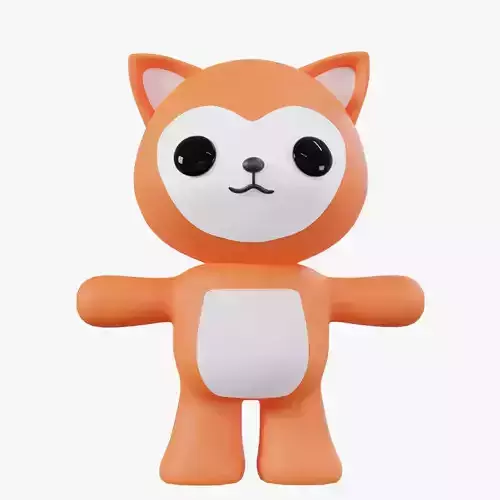 Character Fox kawaii cute 3D model