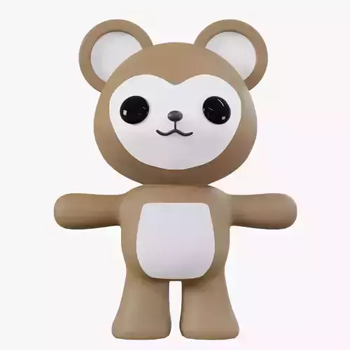 Character Monkey kawaii cute 3D model