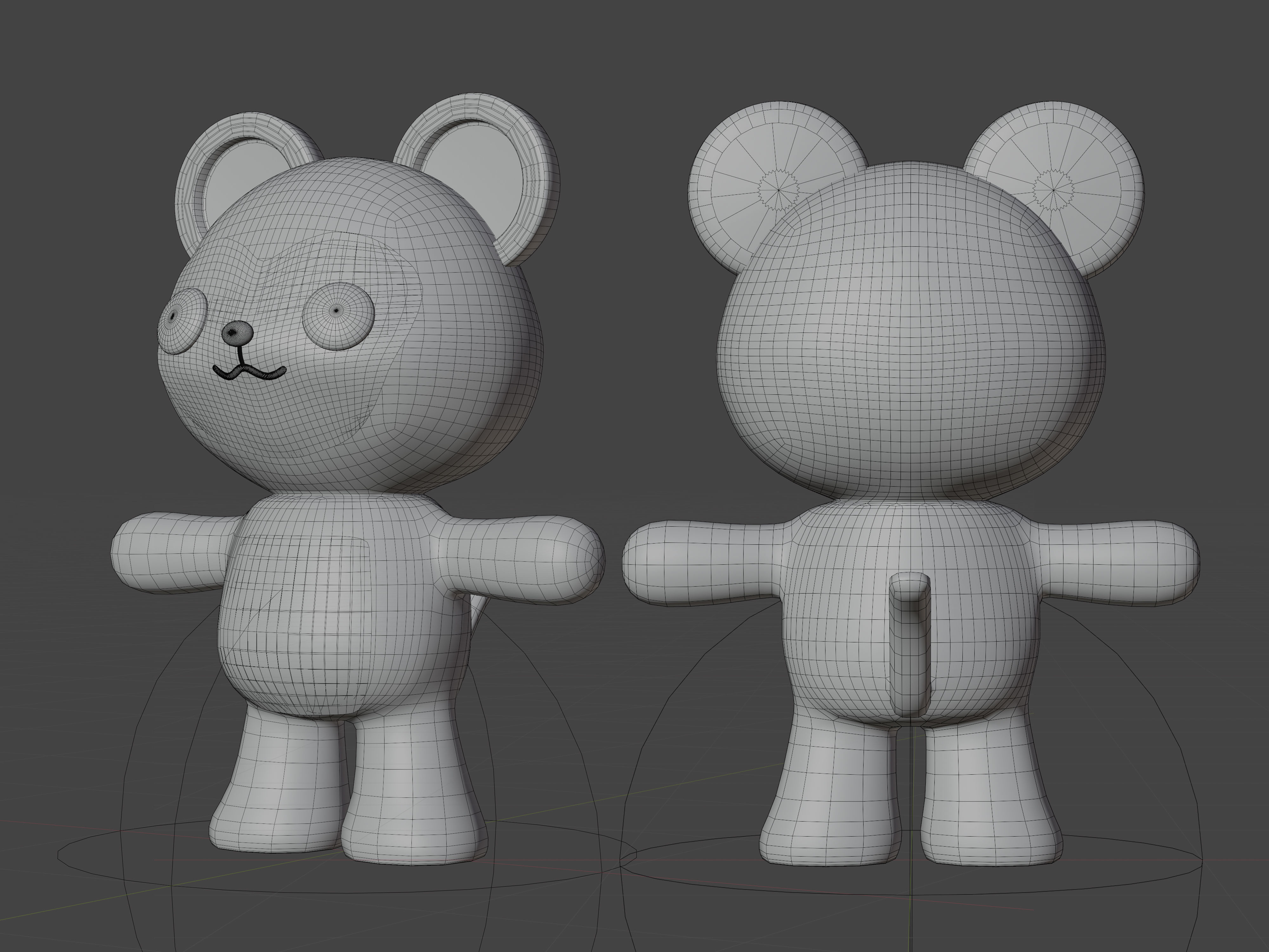 Character Monkey kawaii cute 3D model_7