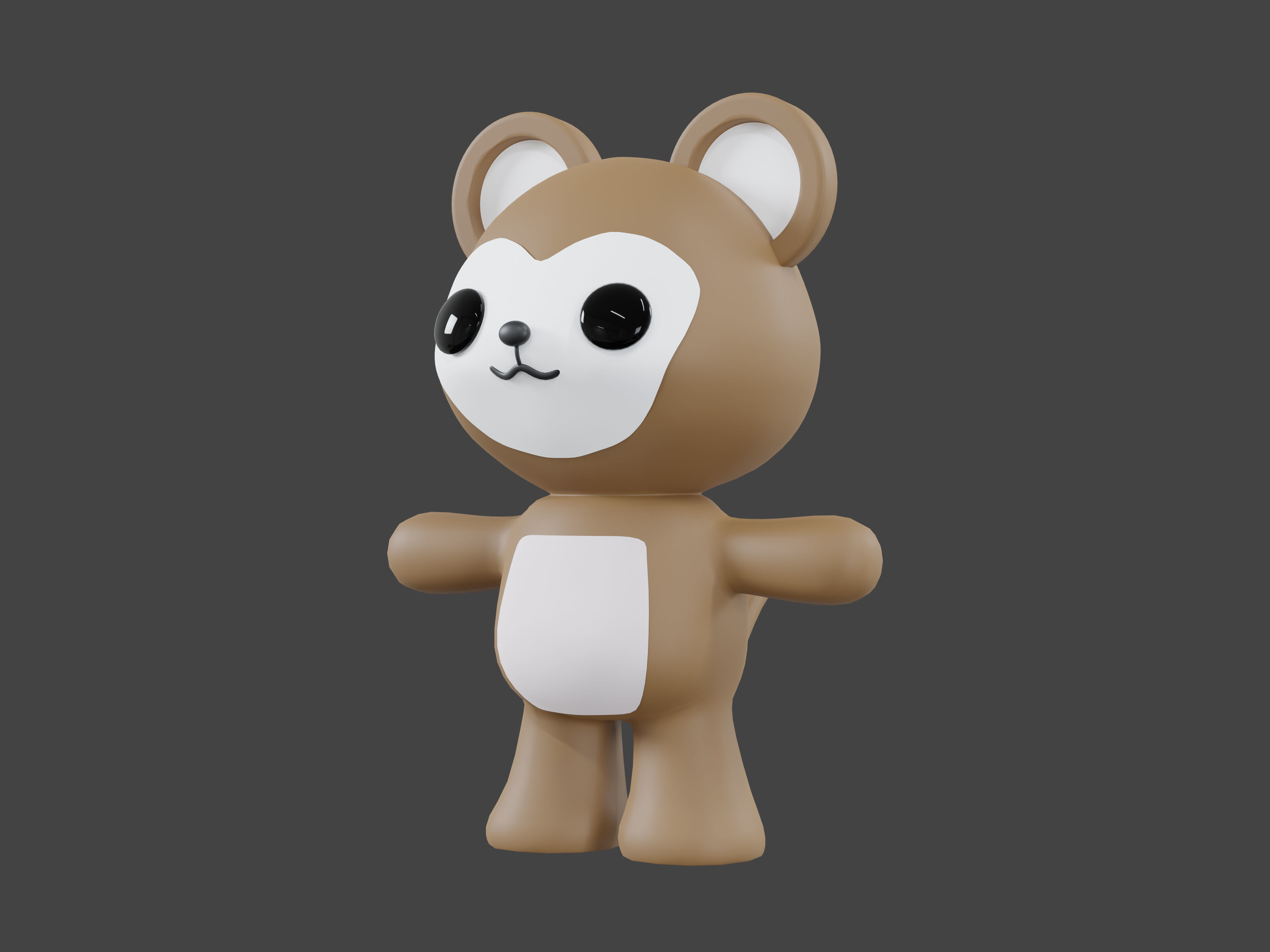 Character Monkey kawaii cute 3D model_5