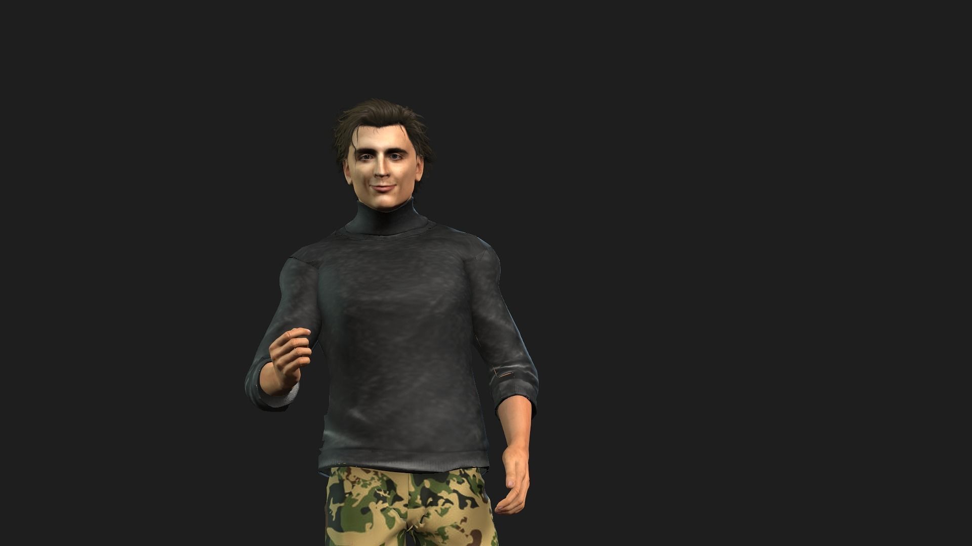 Timothee Chalamet 3D Rigged model ready for animation Low-poly 3D model_4