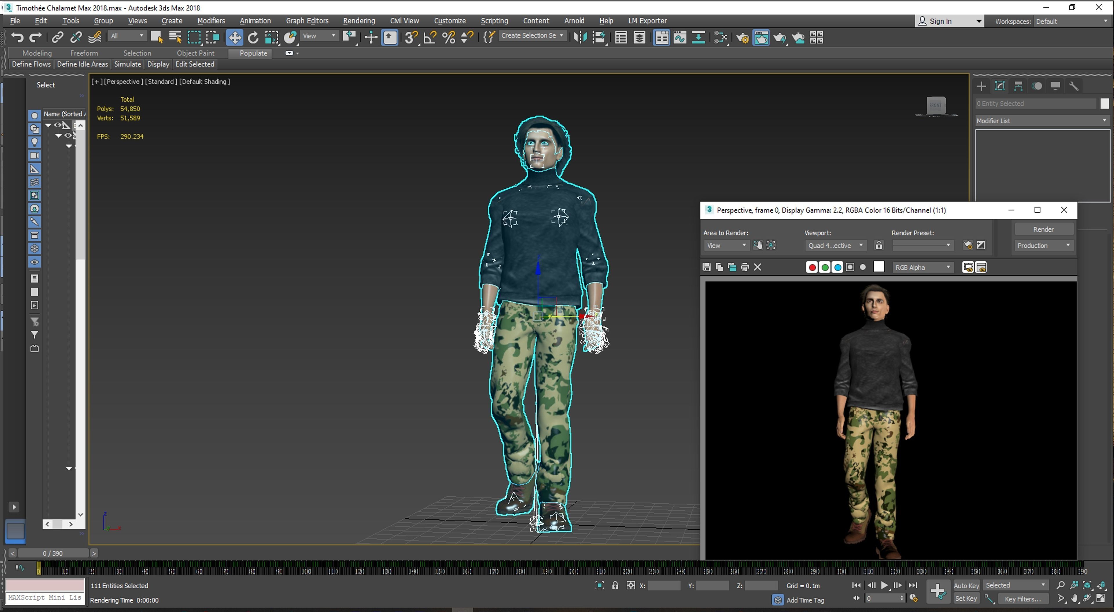 Timothee Chalamet 3D Rigged model ready for animation Low-poly 3D model_19