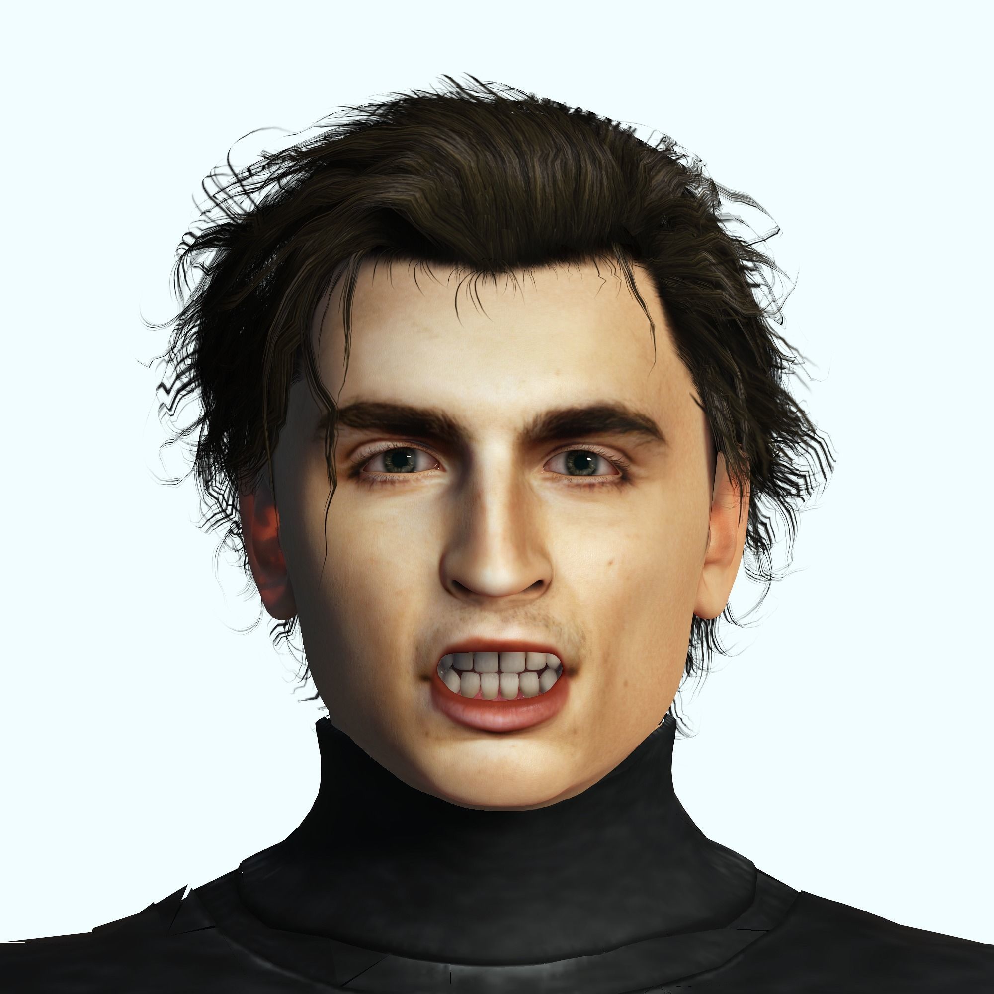 Timothee Chalamet 3D Rigged model ready for animation Low-poly 3D model_11