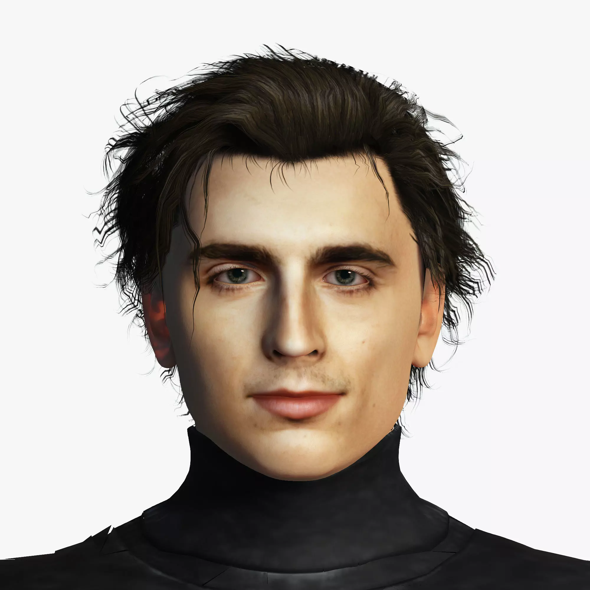 Timothee Chalamet 3D Rigged model ready for animation Low-poly 3D model_0