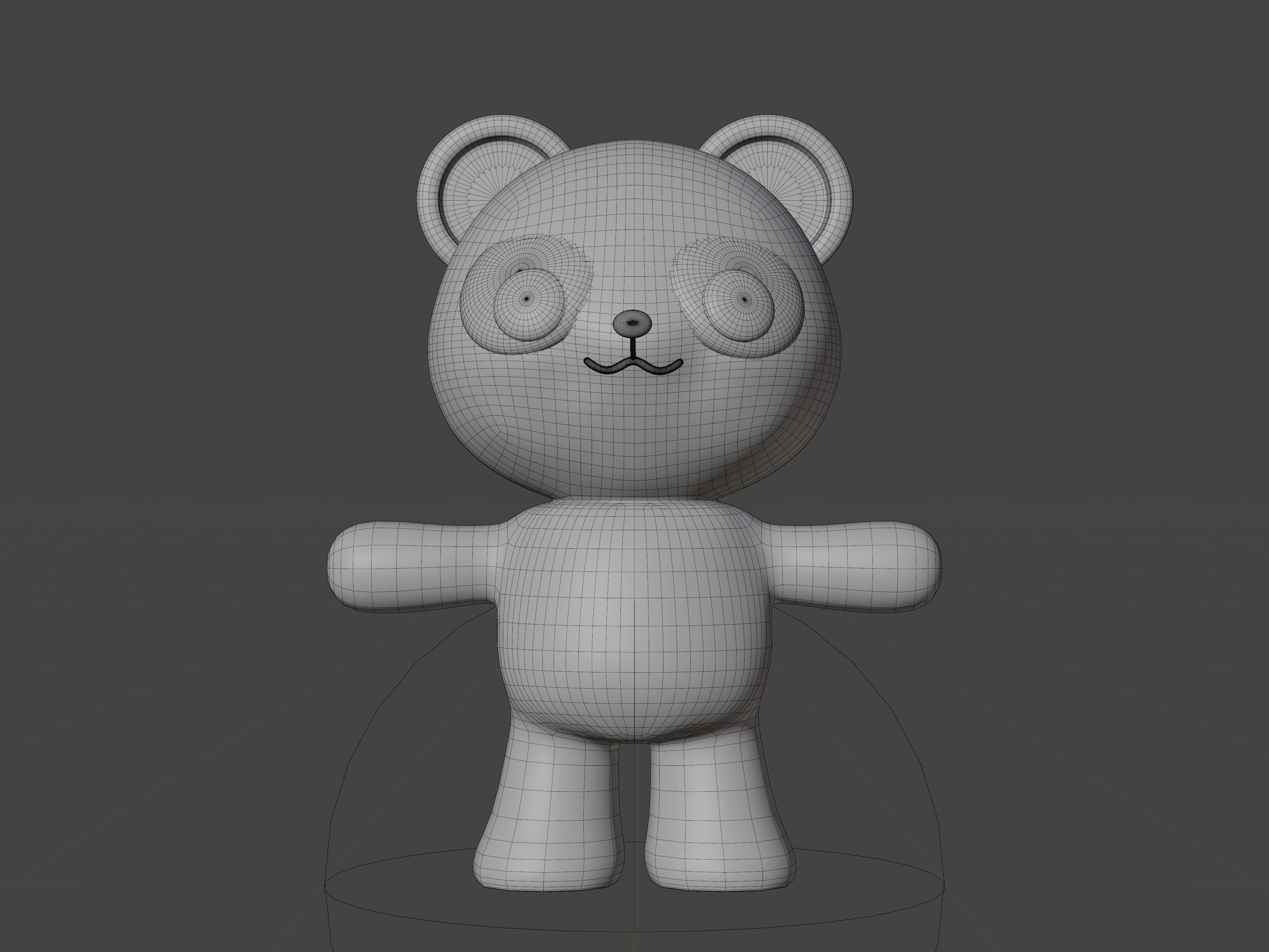 Character Panda kawaii cute 3D model_6