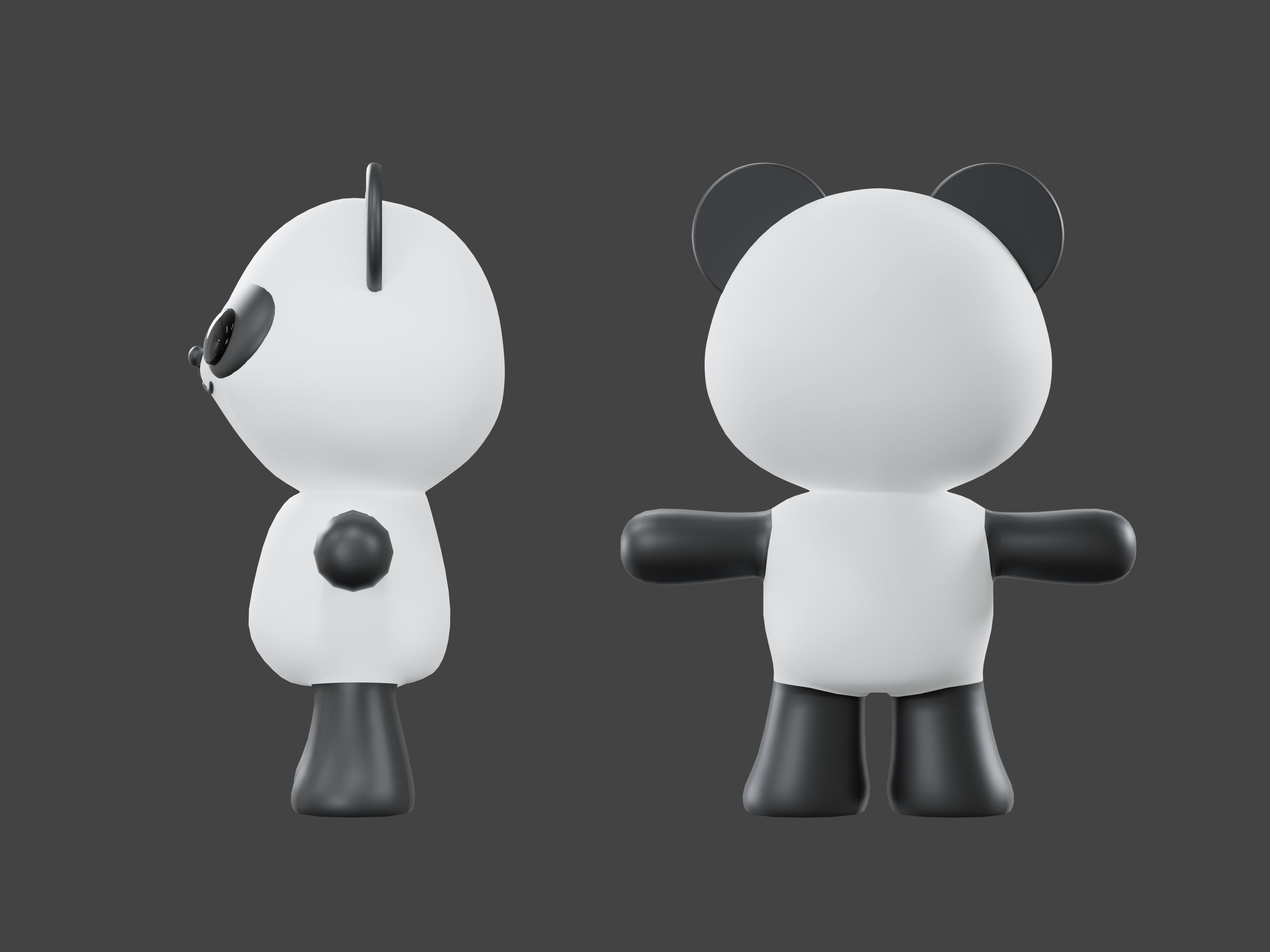 Character Panda kawaii cute 3D model_5