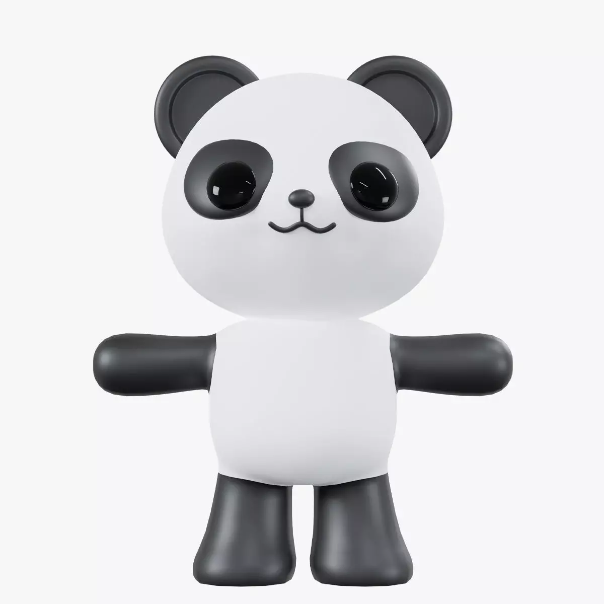 Character Panda kawaii cute 3D model_0