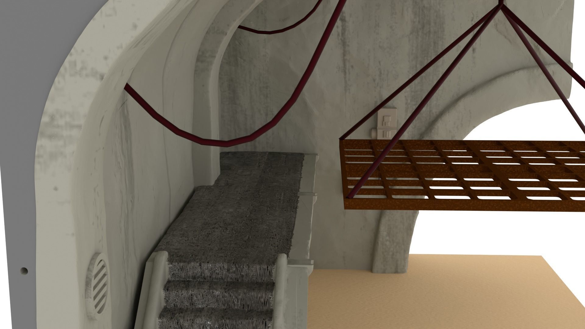 Jabbas Throne Room - Set 10 - Main Hangar 1-18 scale Kenner 3D print model_3