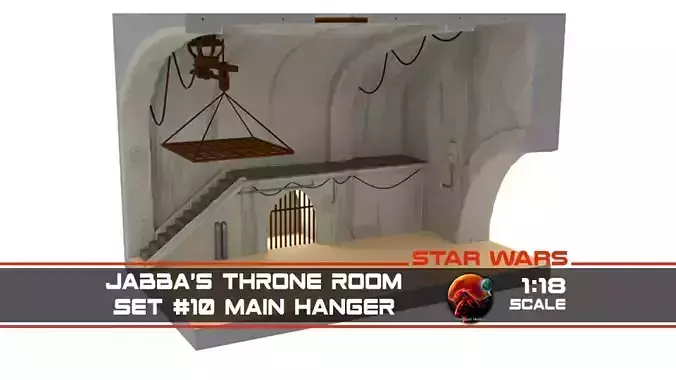 Jabbas Throne Room - Set 10 - Main Hangar 1-18 scale Kenner 3D print model