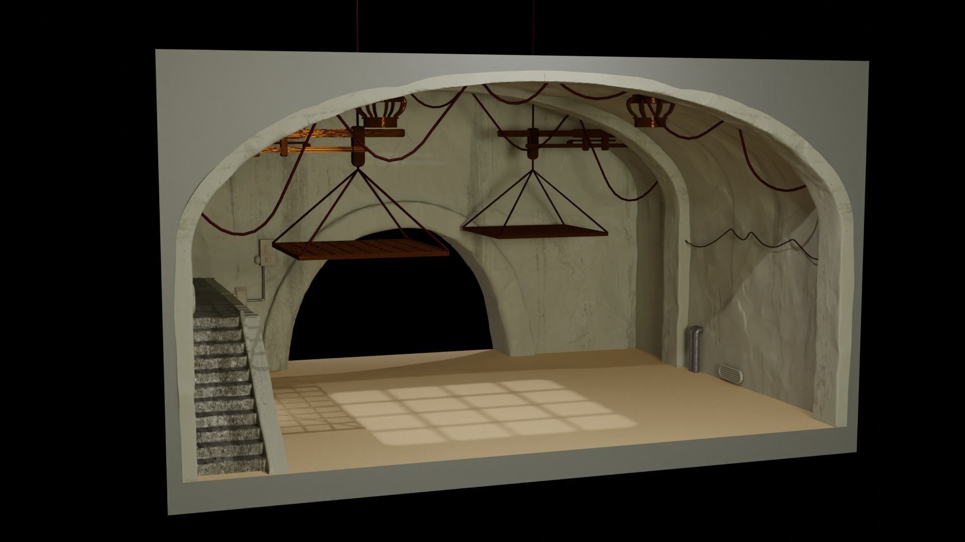 Jabbas Throne Room - Set 10 - Main Hangar 1-18 scale Kenner 3D print model_8