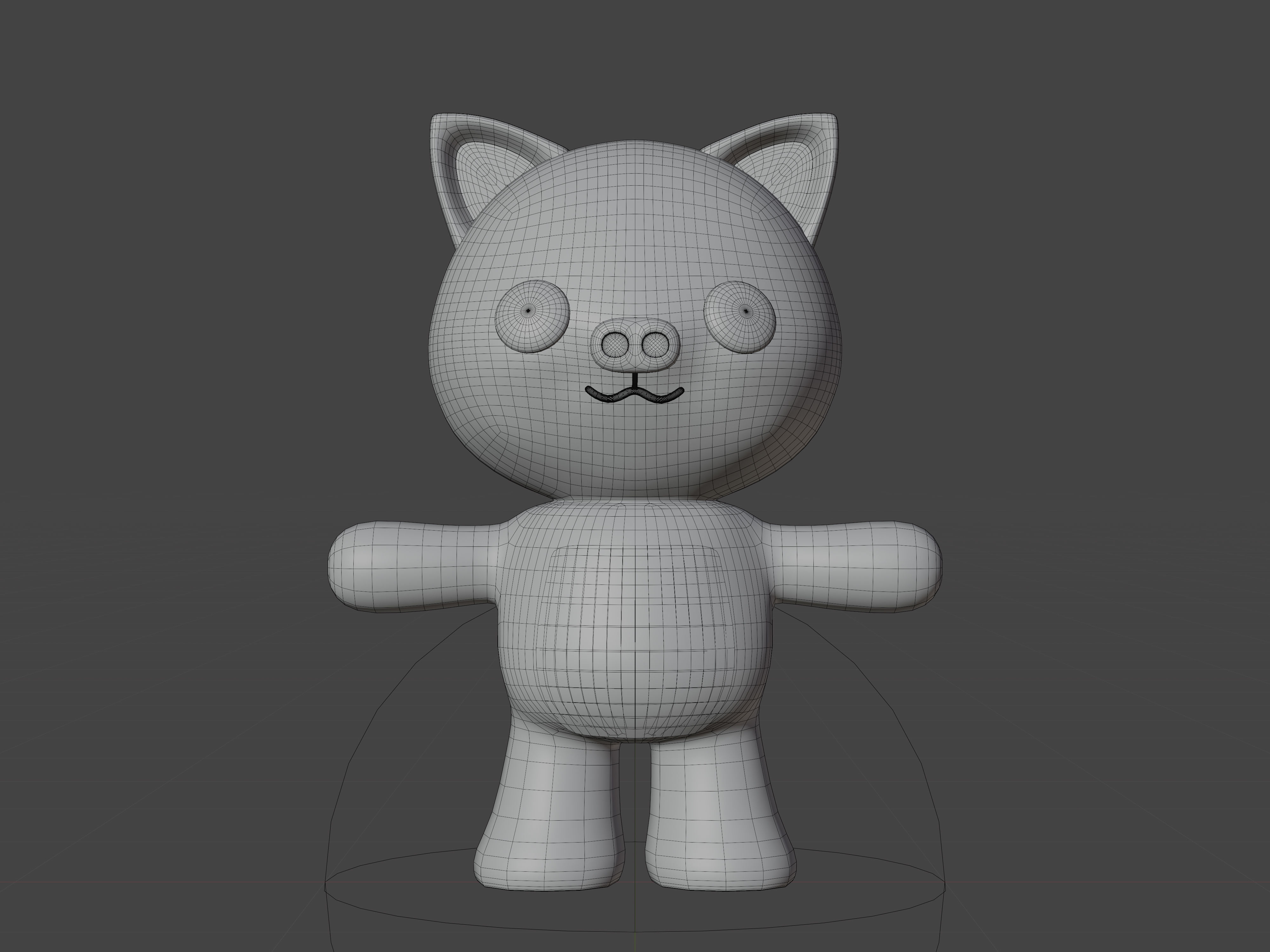 Character Pig kawaii cute 3D model_6