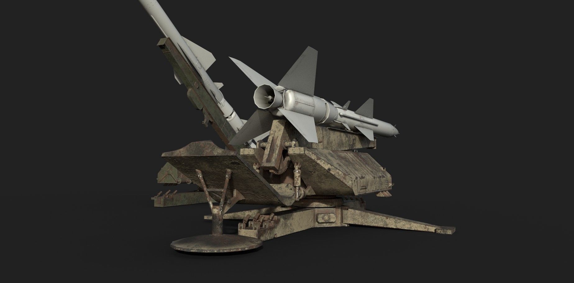 SA-75 Dvina SA-2 Guideline HQ-2 Surface To Air Missile Low-poly 3D model_6