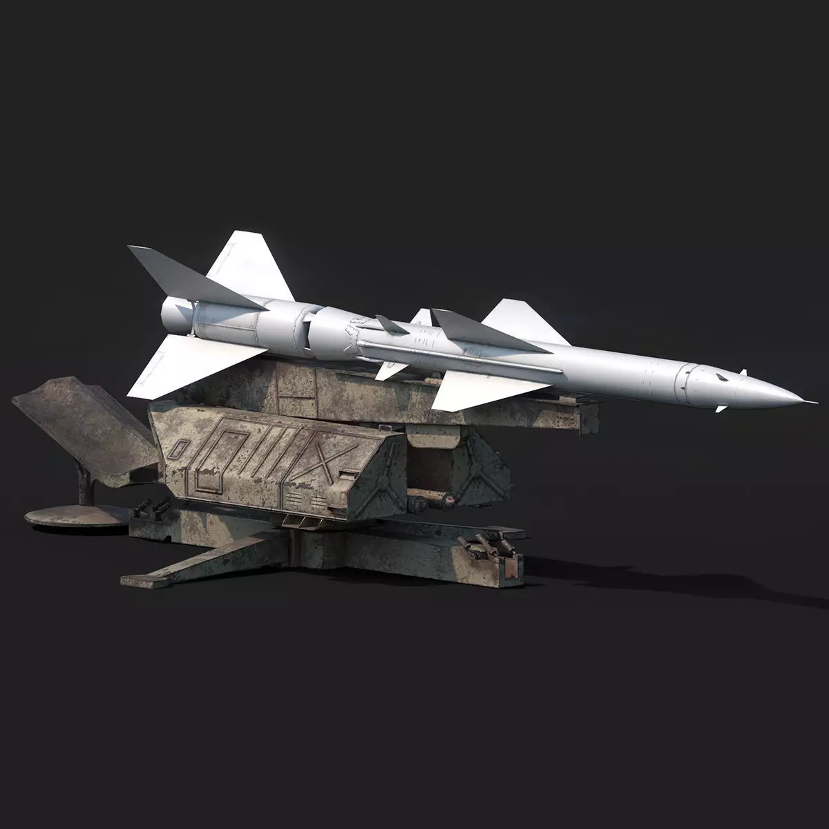 SA-75 Dvina SA-2 Guideline HQ-2 Surface To Air Missile Low-poly 3D model_0