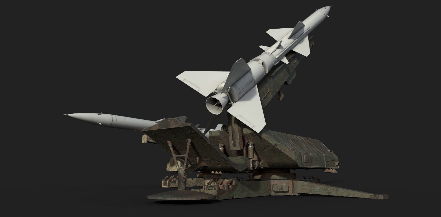 SA-75 Dvina SA-2 Guideline HQ-2 Surface To Air Missile Low-poly 3D model_5