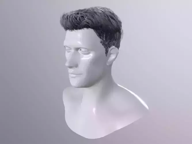 Lowpoly real-time short hair