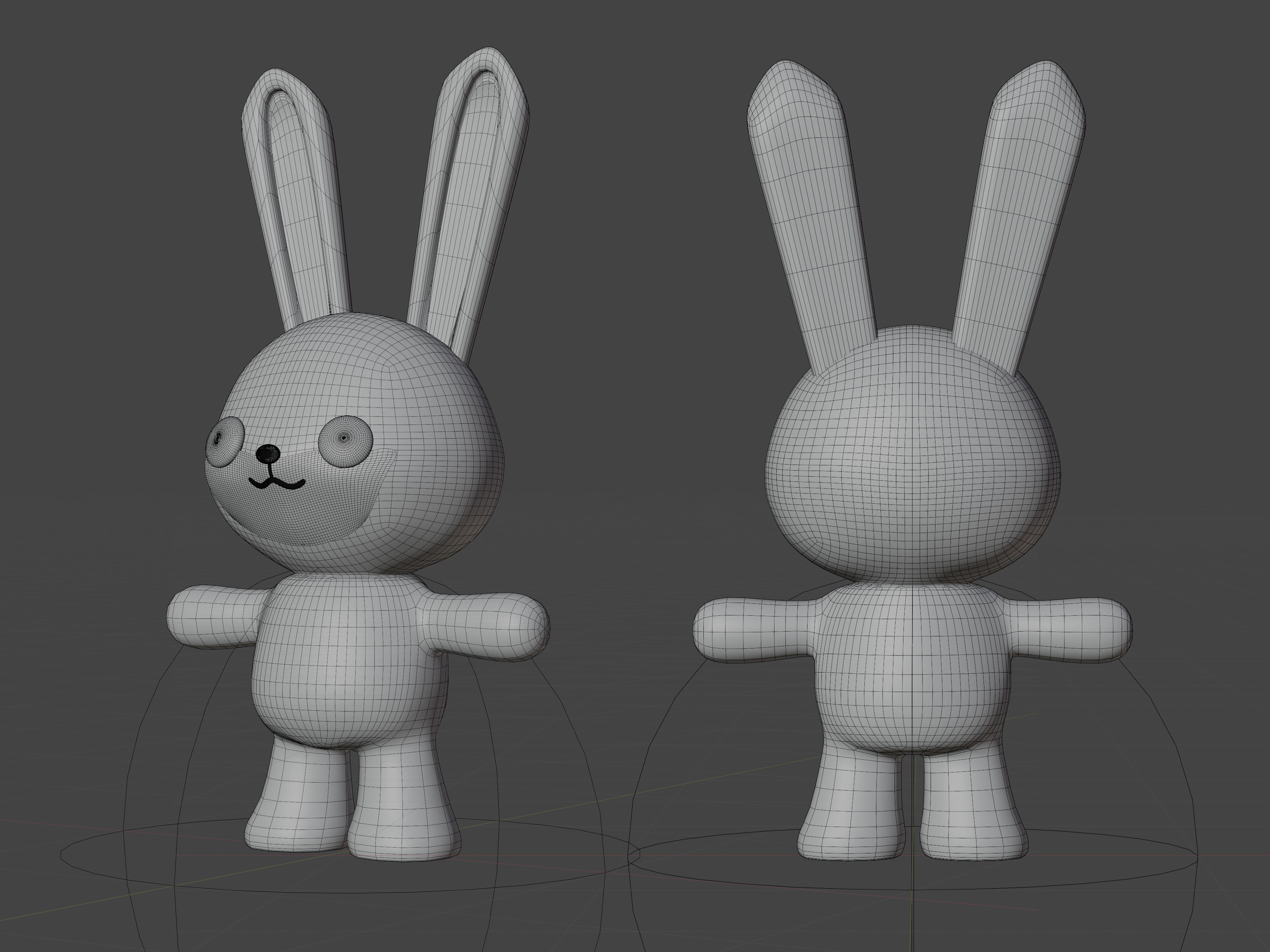 Character Rabbit kawaii cute 3D model_7