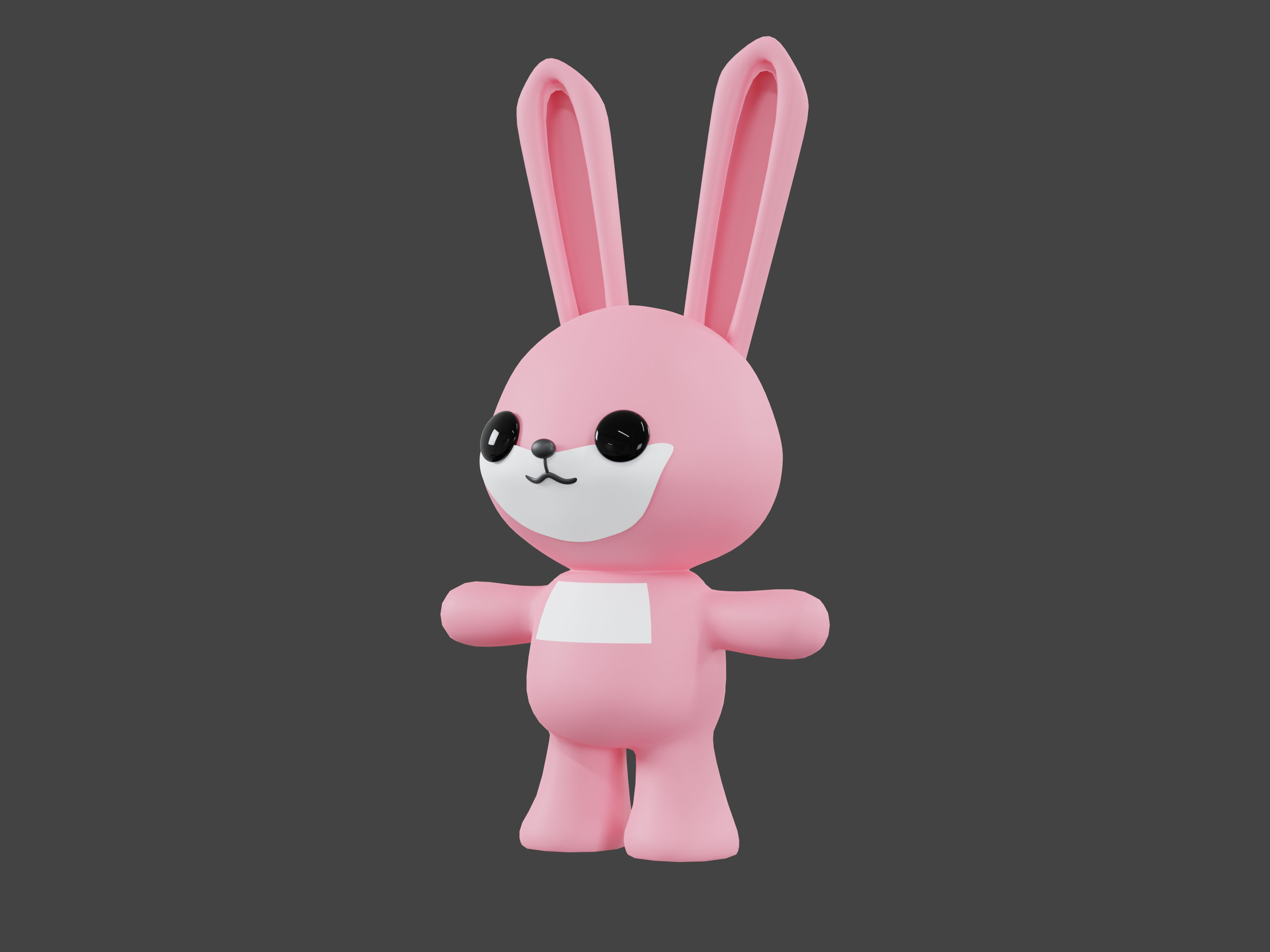Character Rabbit kawaii cute 3D model_3