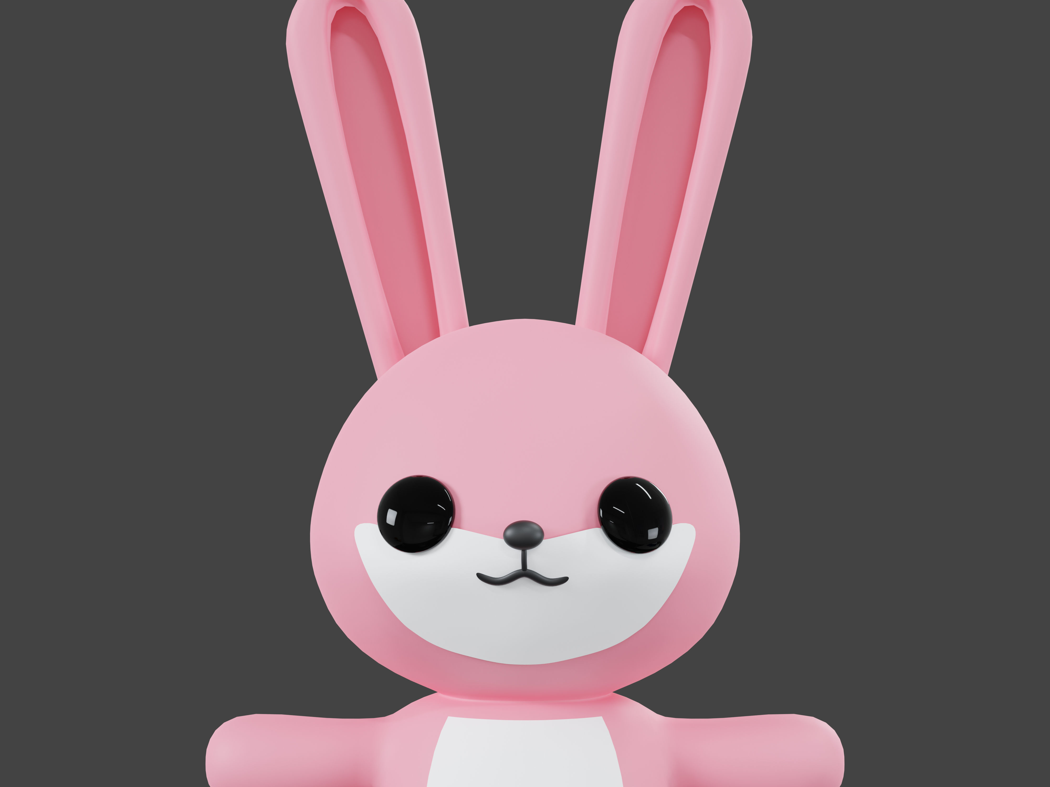 Character Rabbit kawaii cute 3D model_4