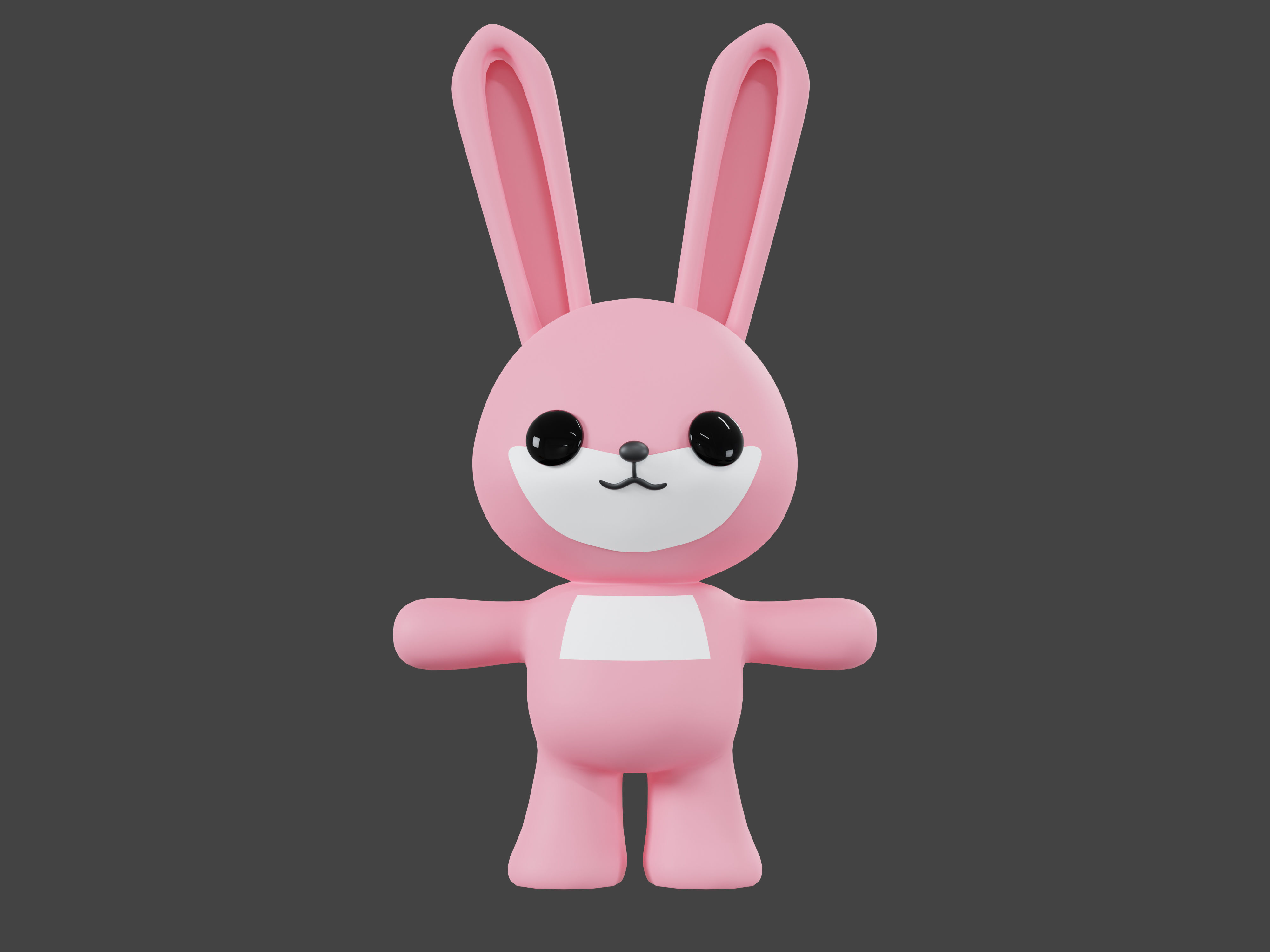 Character Rabbit kawaii cute 3D model_1