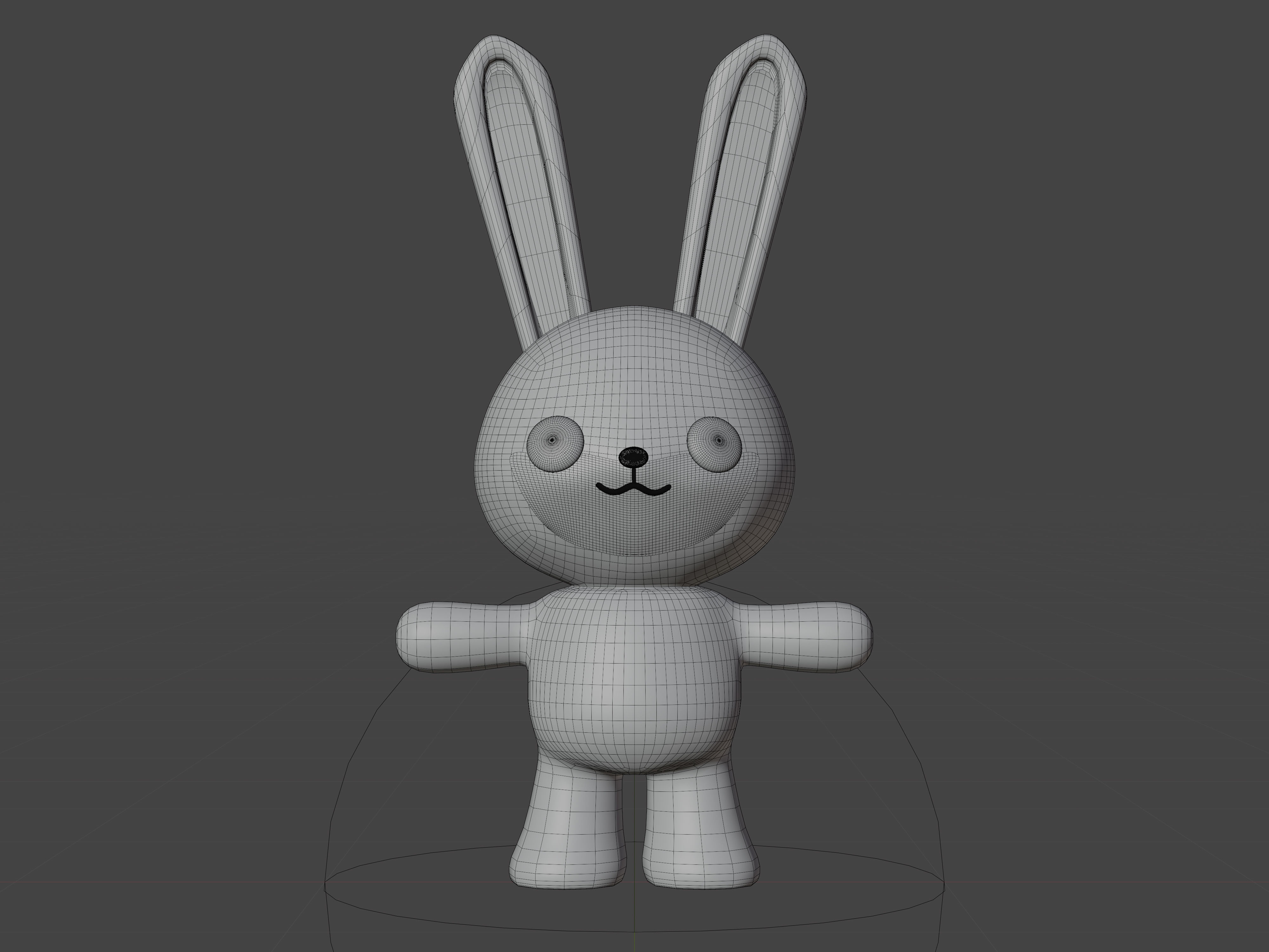 Character Rabbit kawaii cute 3D model_6