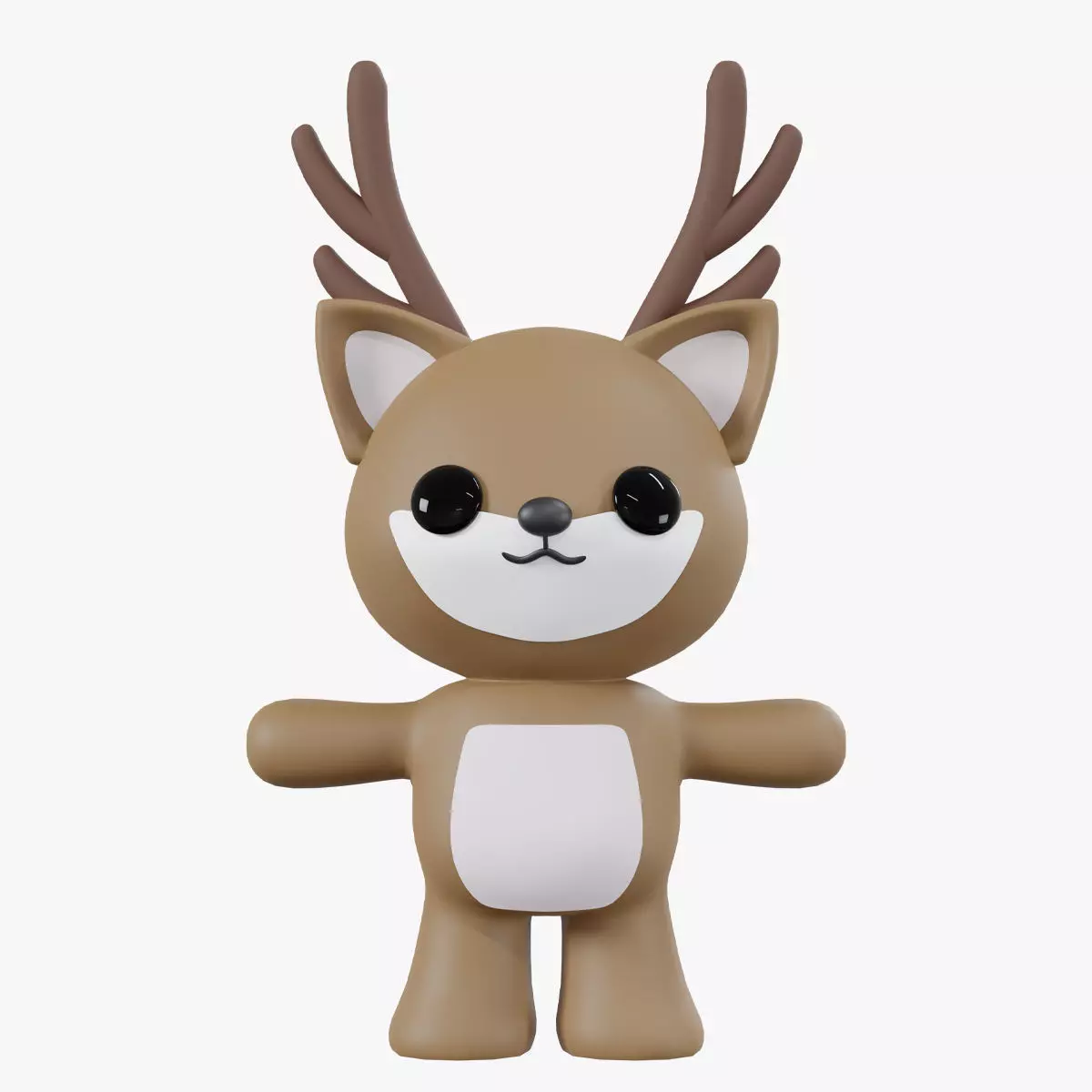 Character Reindeer kawaii cute 3D model_0