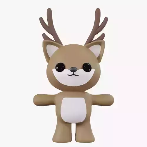 Character Reindeer kawaii cute 3D model
