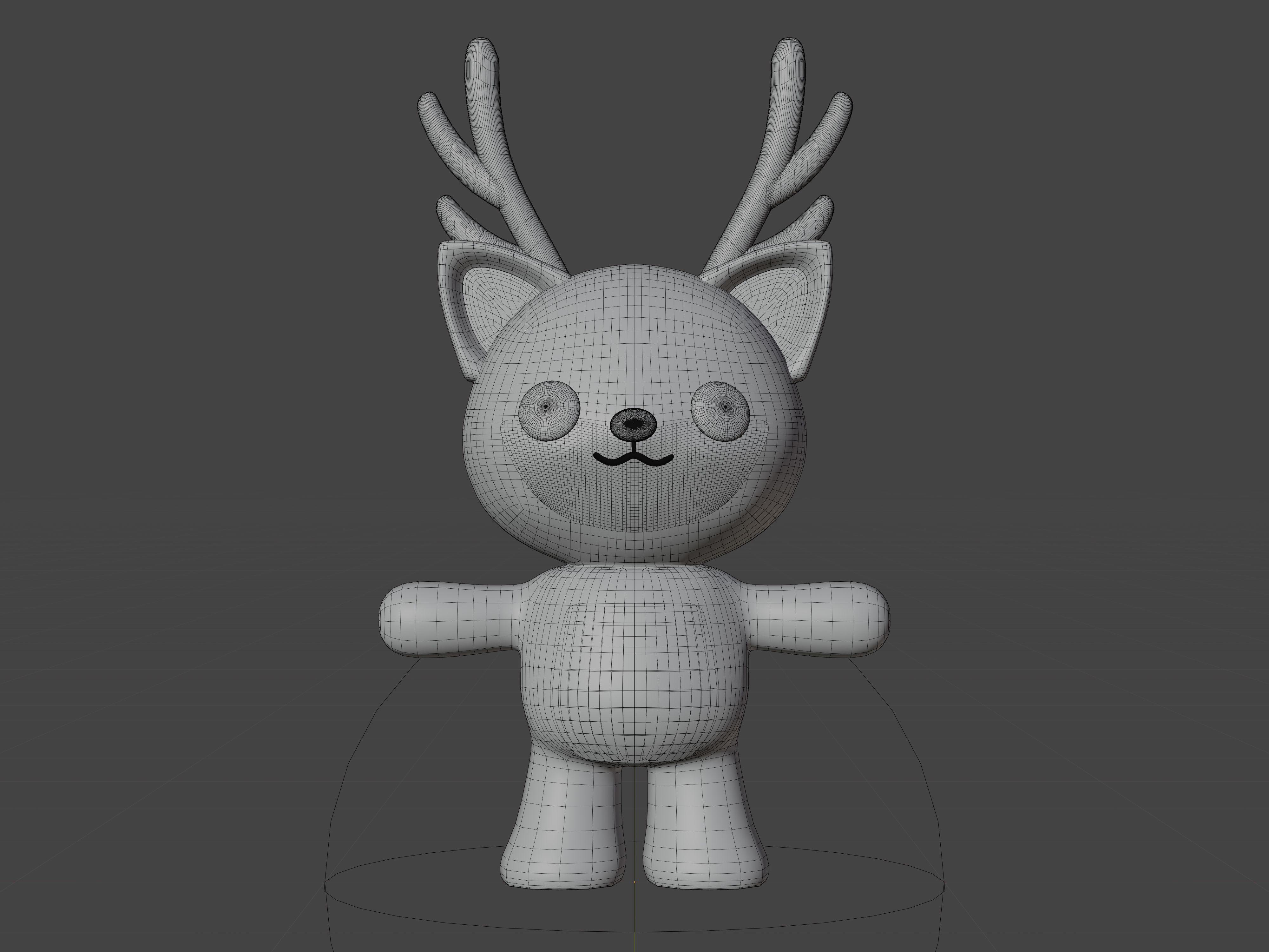 Character Reindeer kawaii cute 3D model_7
