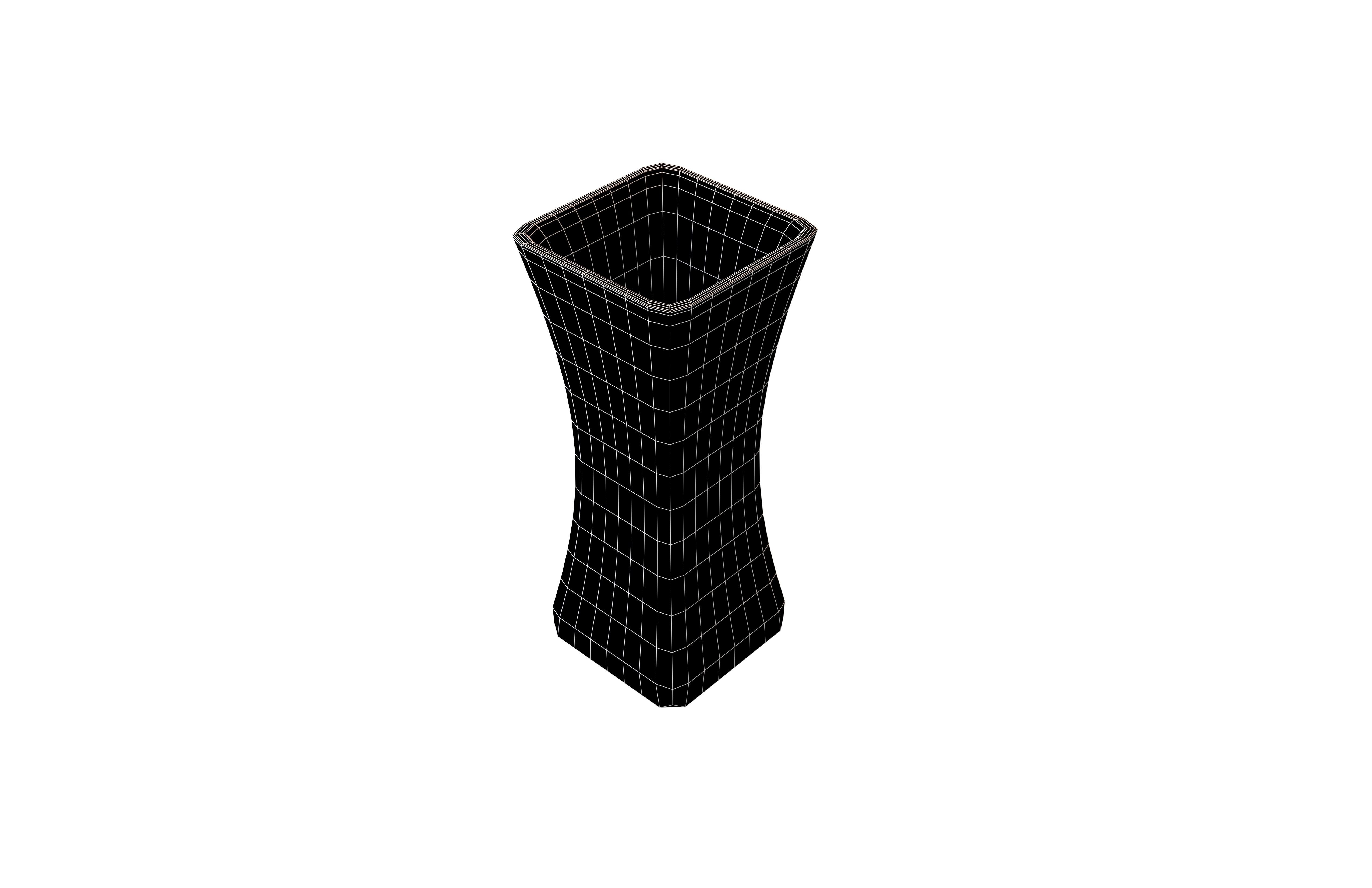 Rectangular Vase v1 002 Low-poly 3D model_6