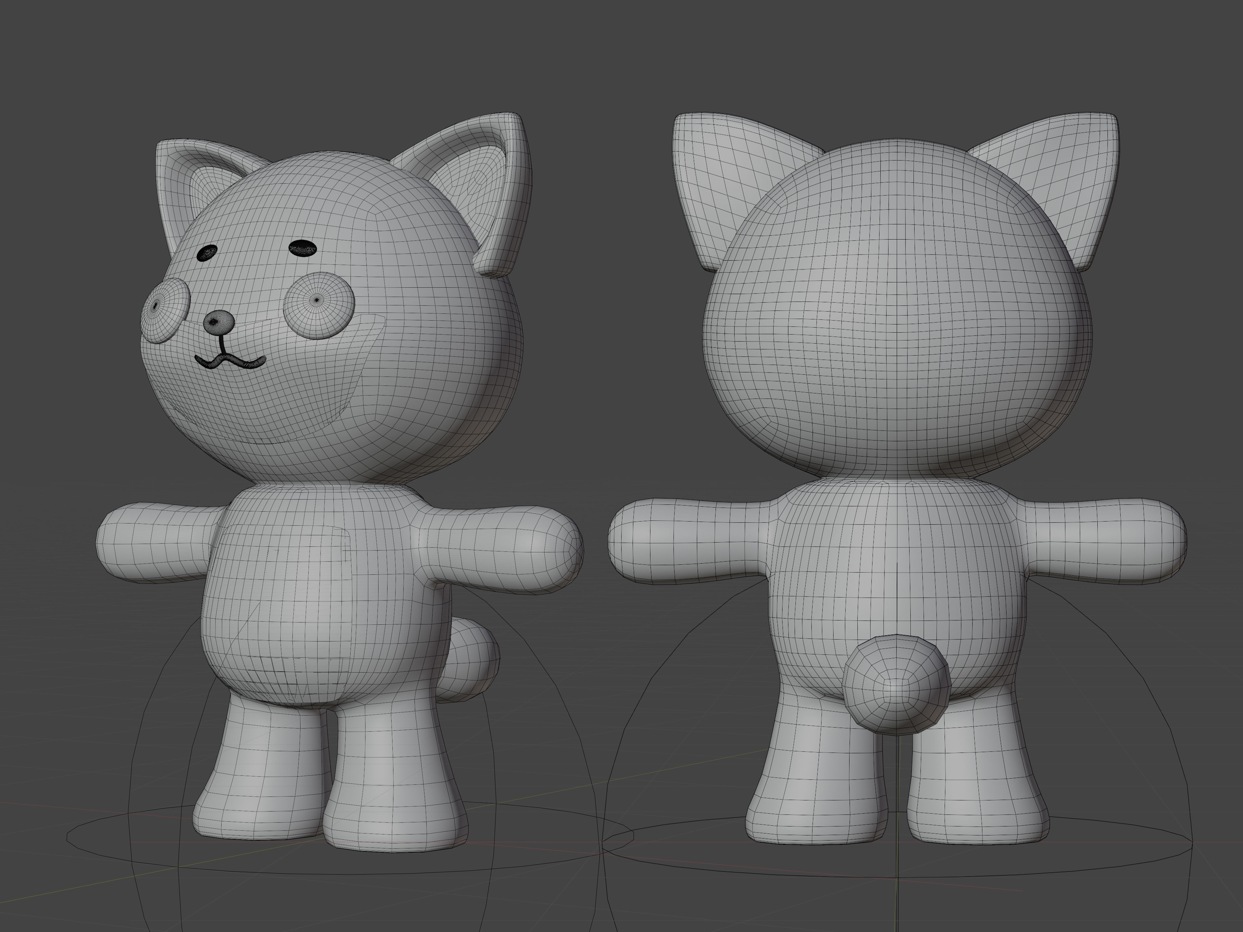 Character Shiba kawaii cute 3D model_7