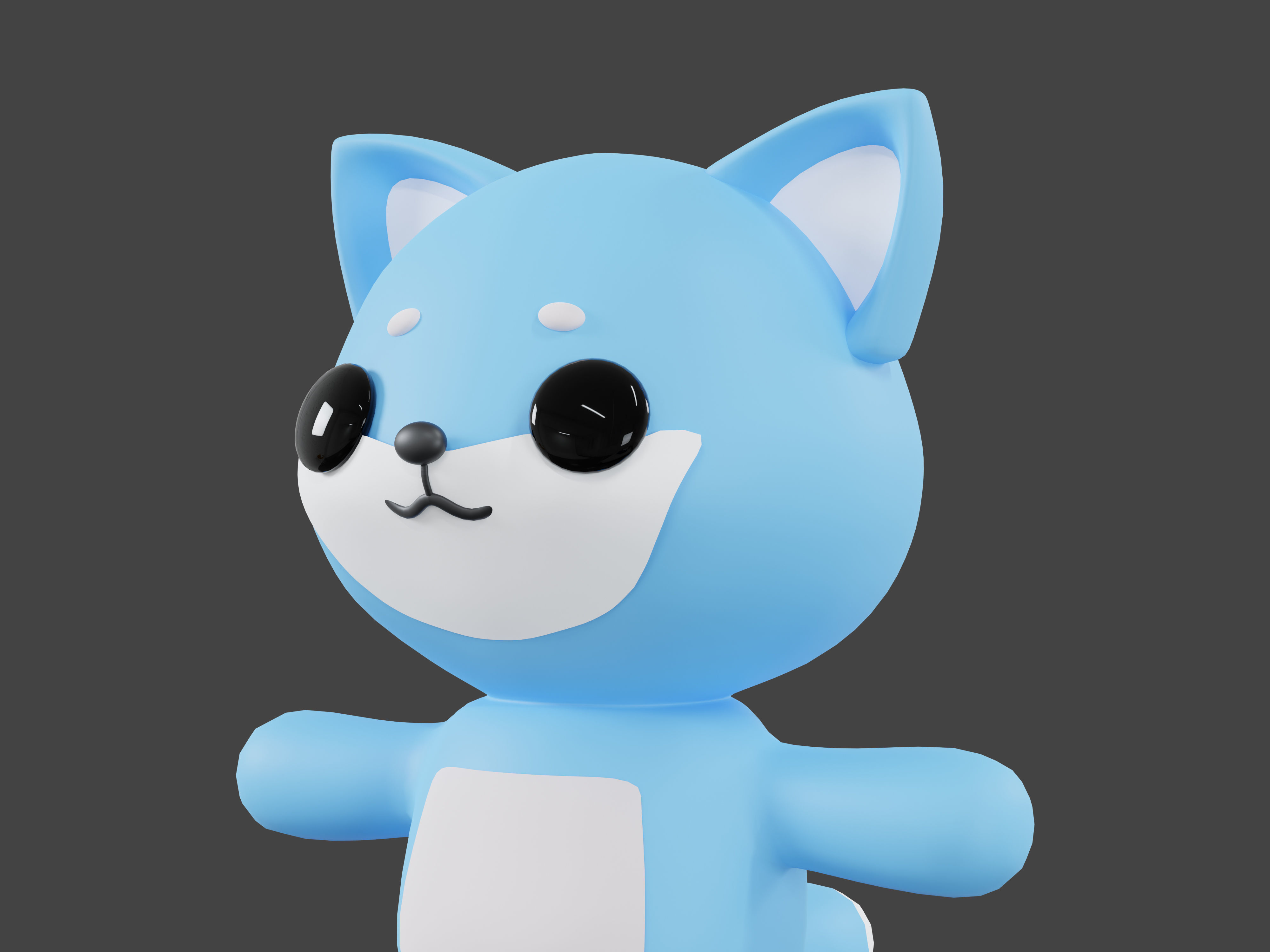 Character Shiba kawaii cute 3D model_3