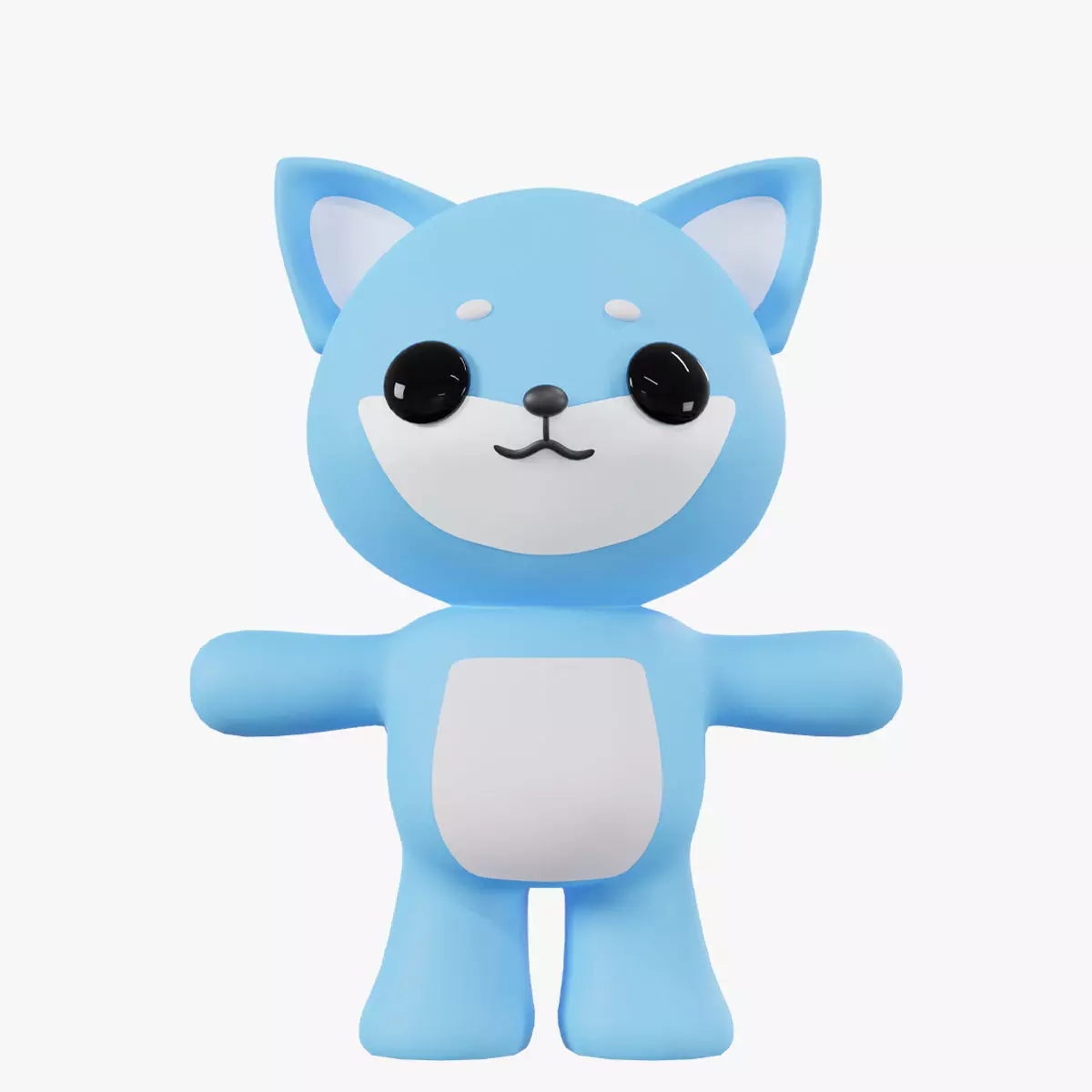 Character Shiba kawaii cute 3D model_0