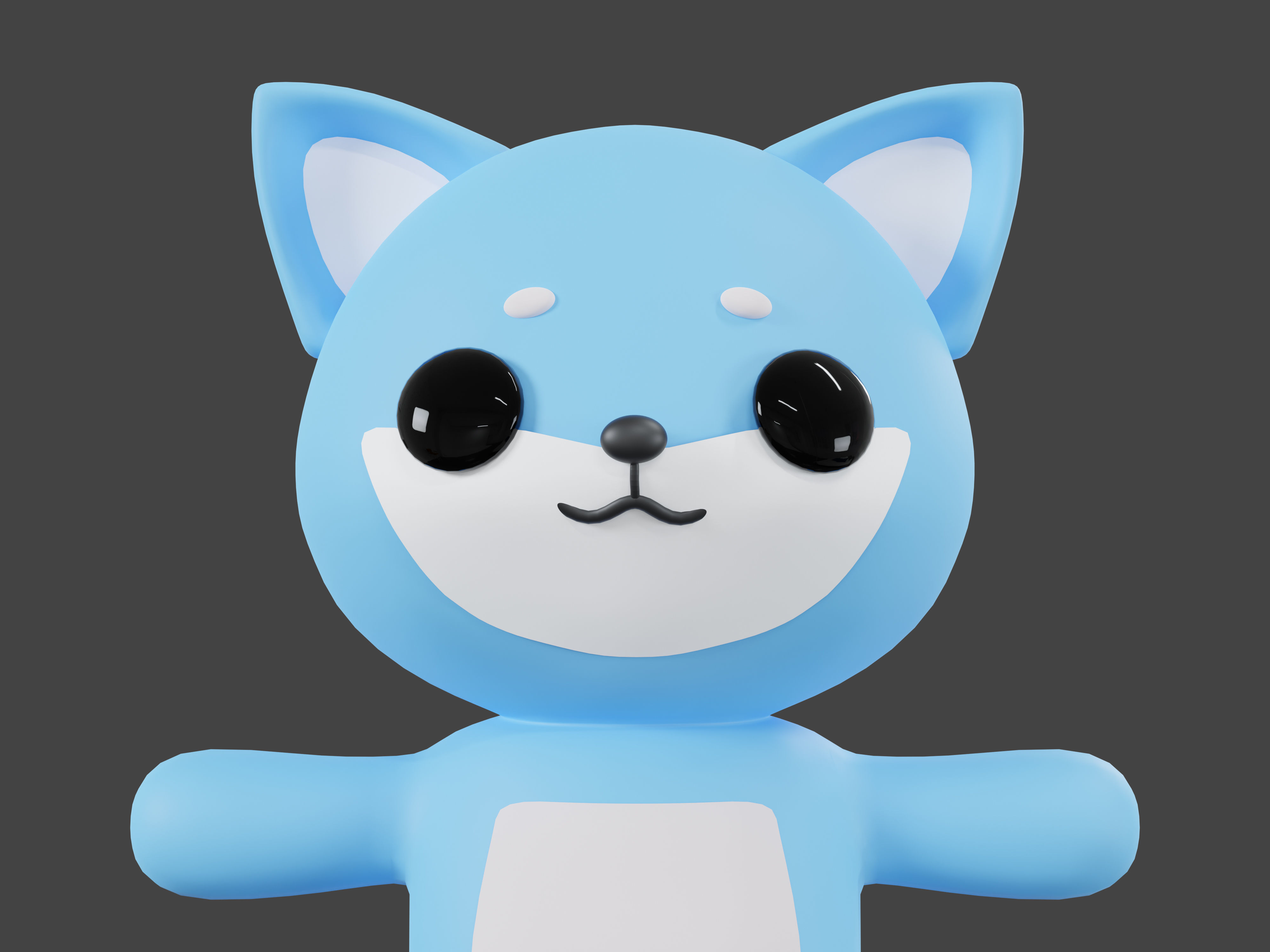 Character Shiba kawaii cute 3D model_2