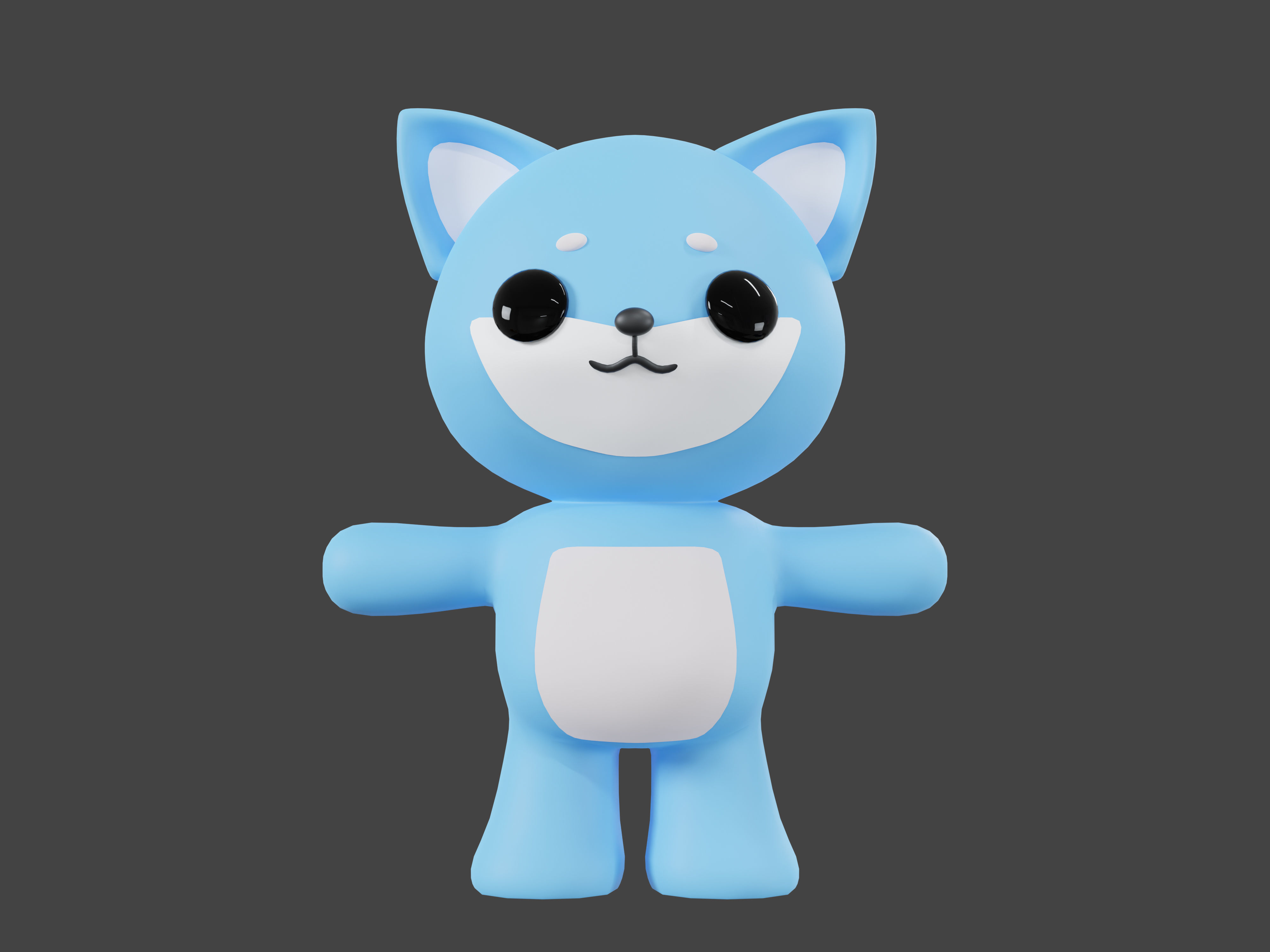 Character Shiba kawaii cute 3D model_1