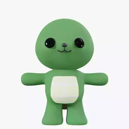 Character Turtle kawaii cute 3D model