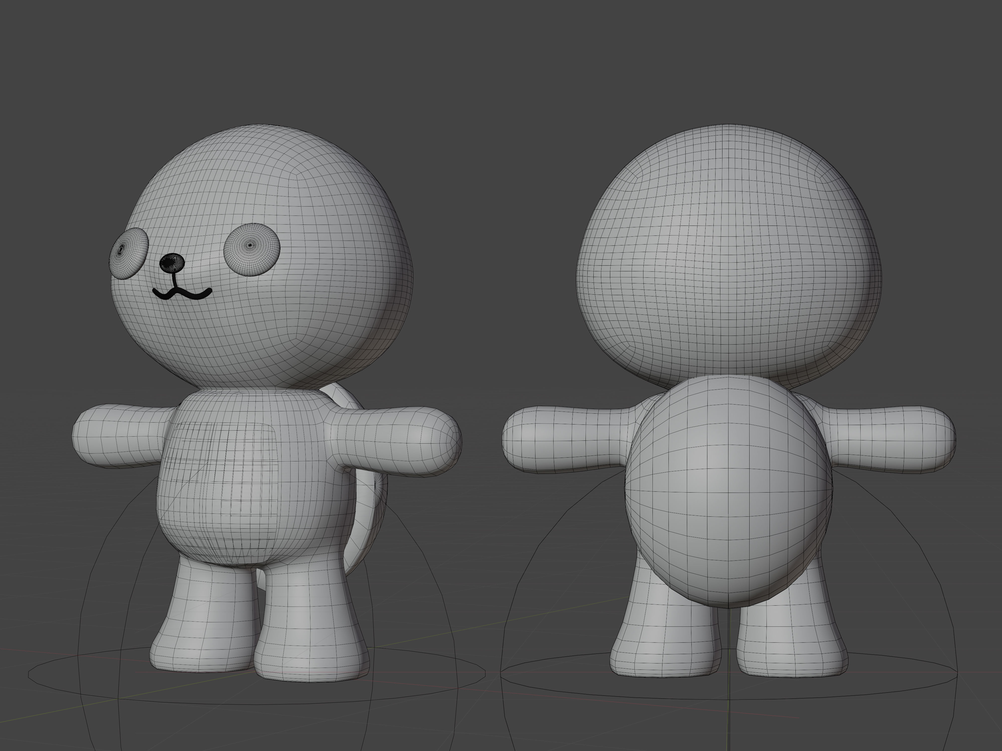 Character Turtle kawaii cute 3D model_7