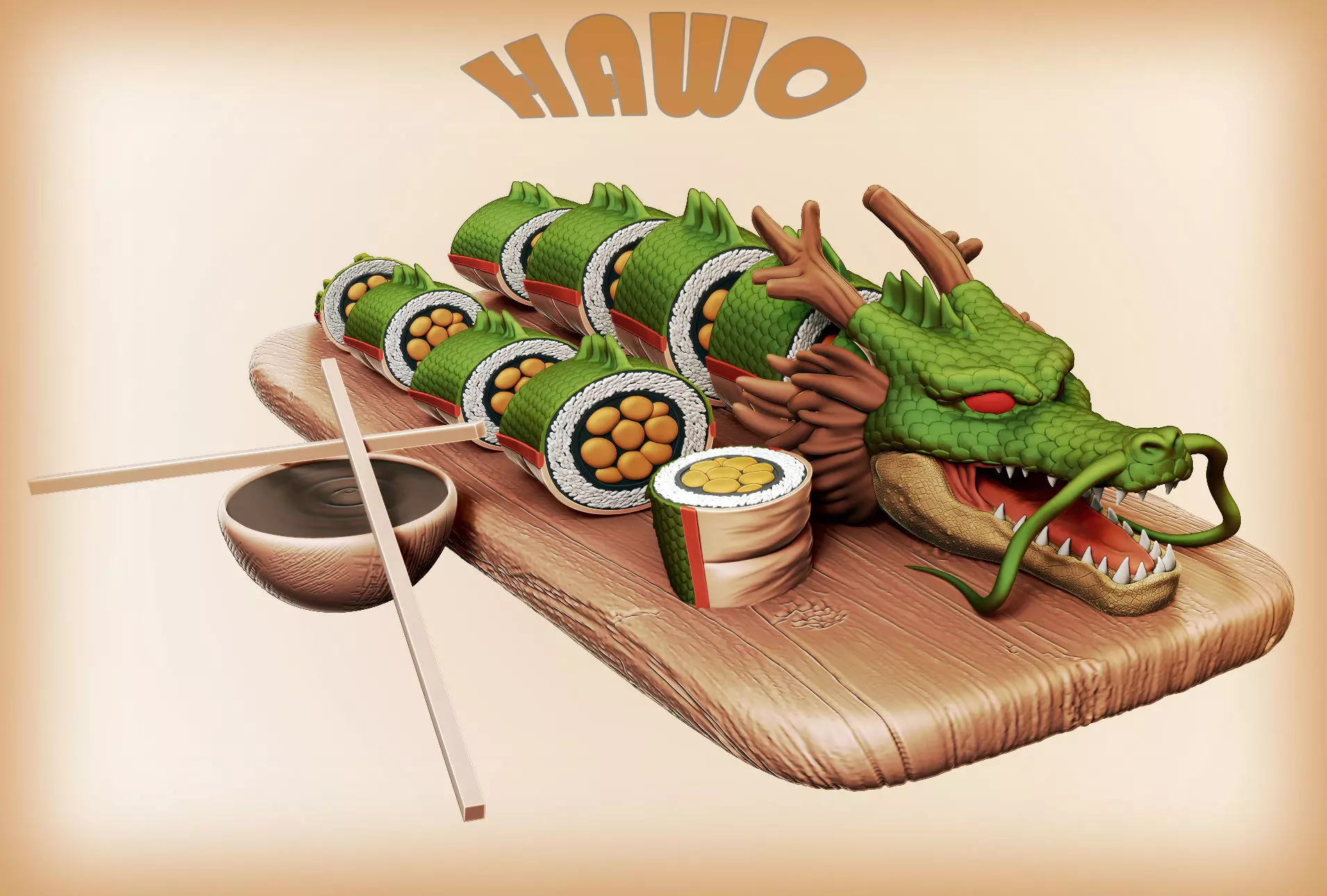 Shenron Sushi 3D print model