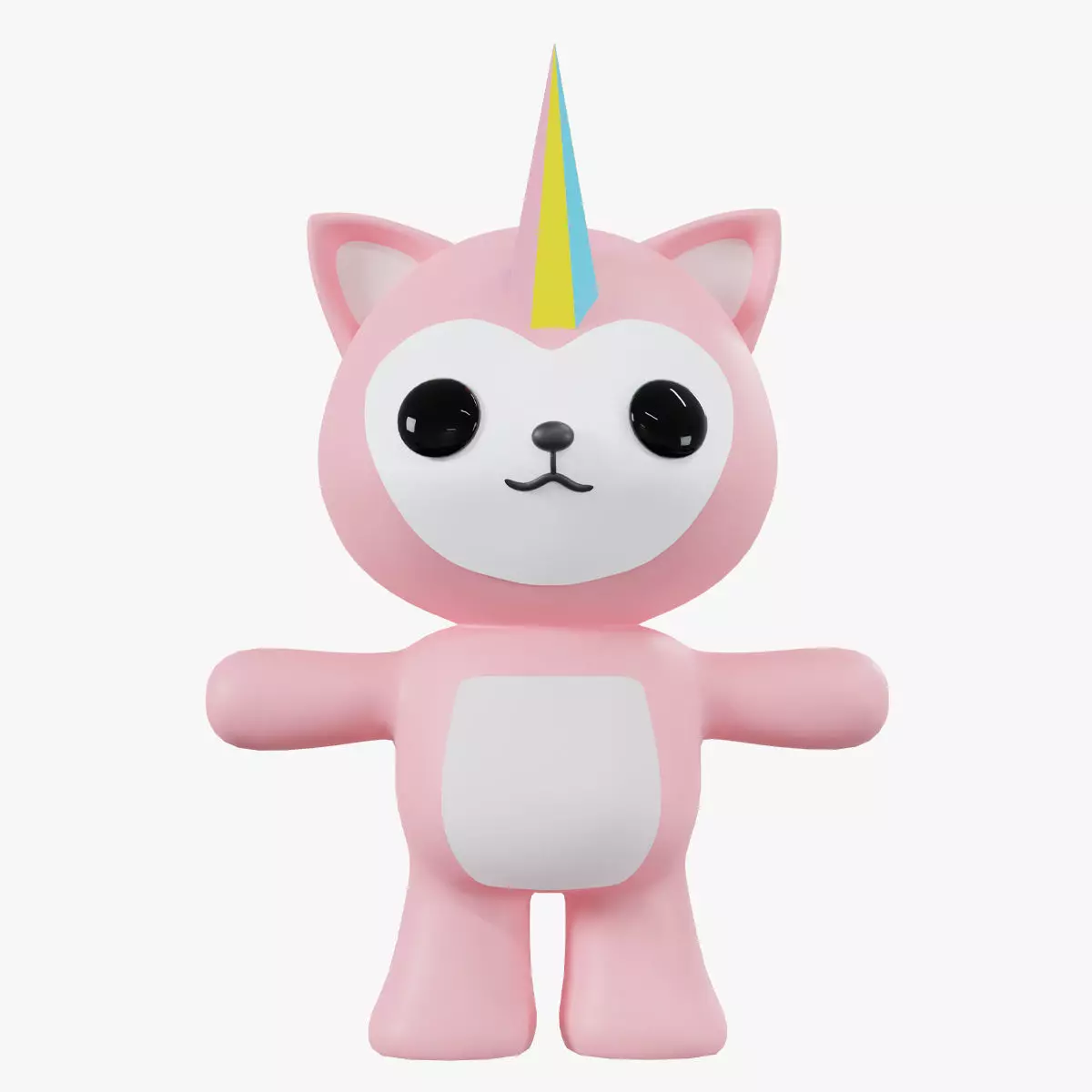 Character Unicorn kawaii cute 3D model_0