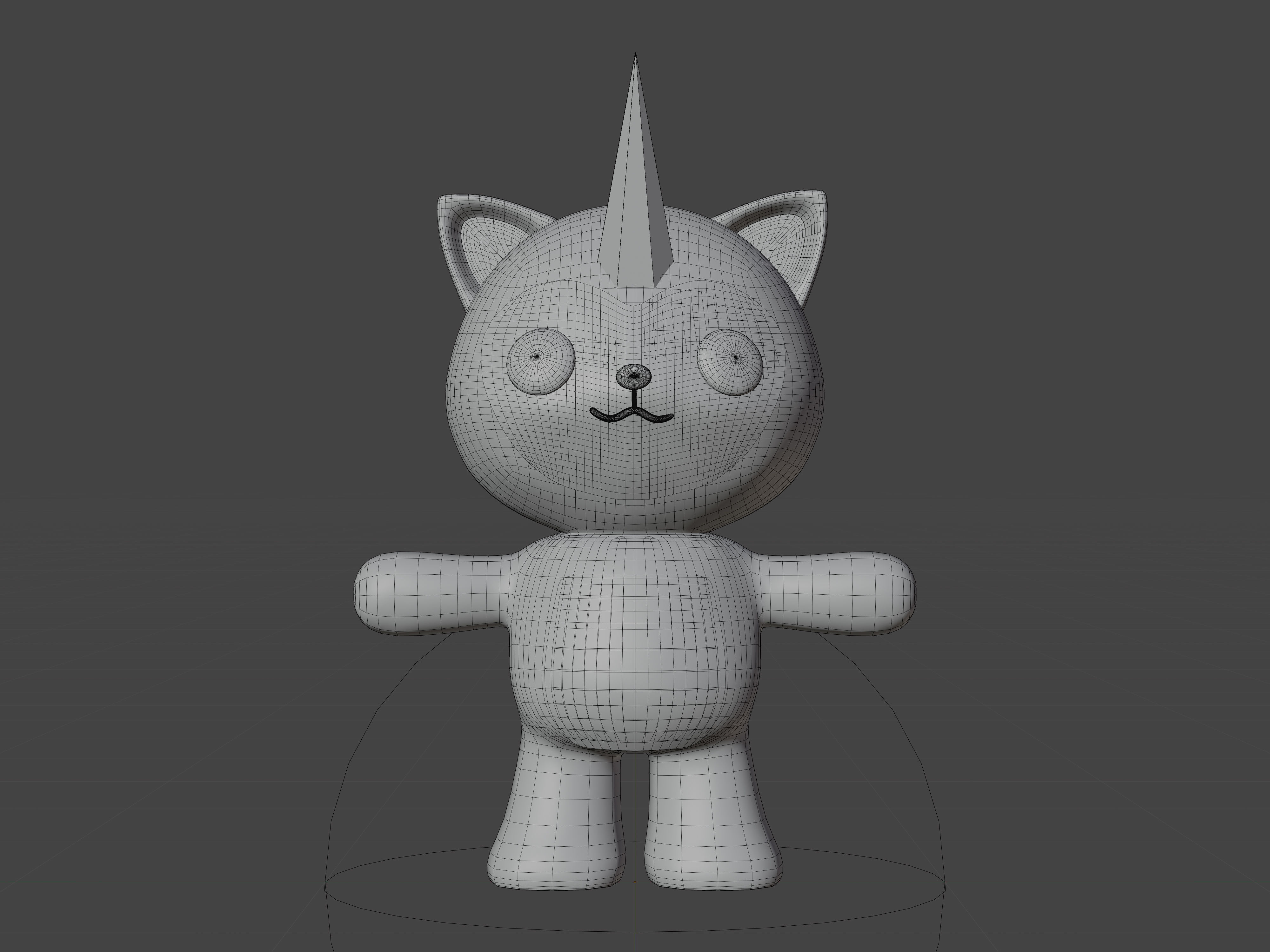 Character Unicorn kawaii cute 3D model_6