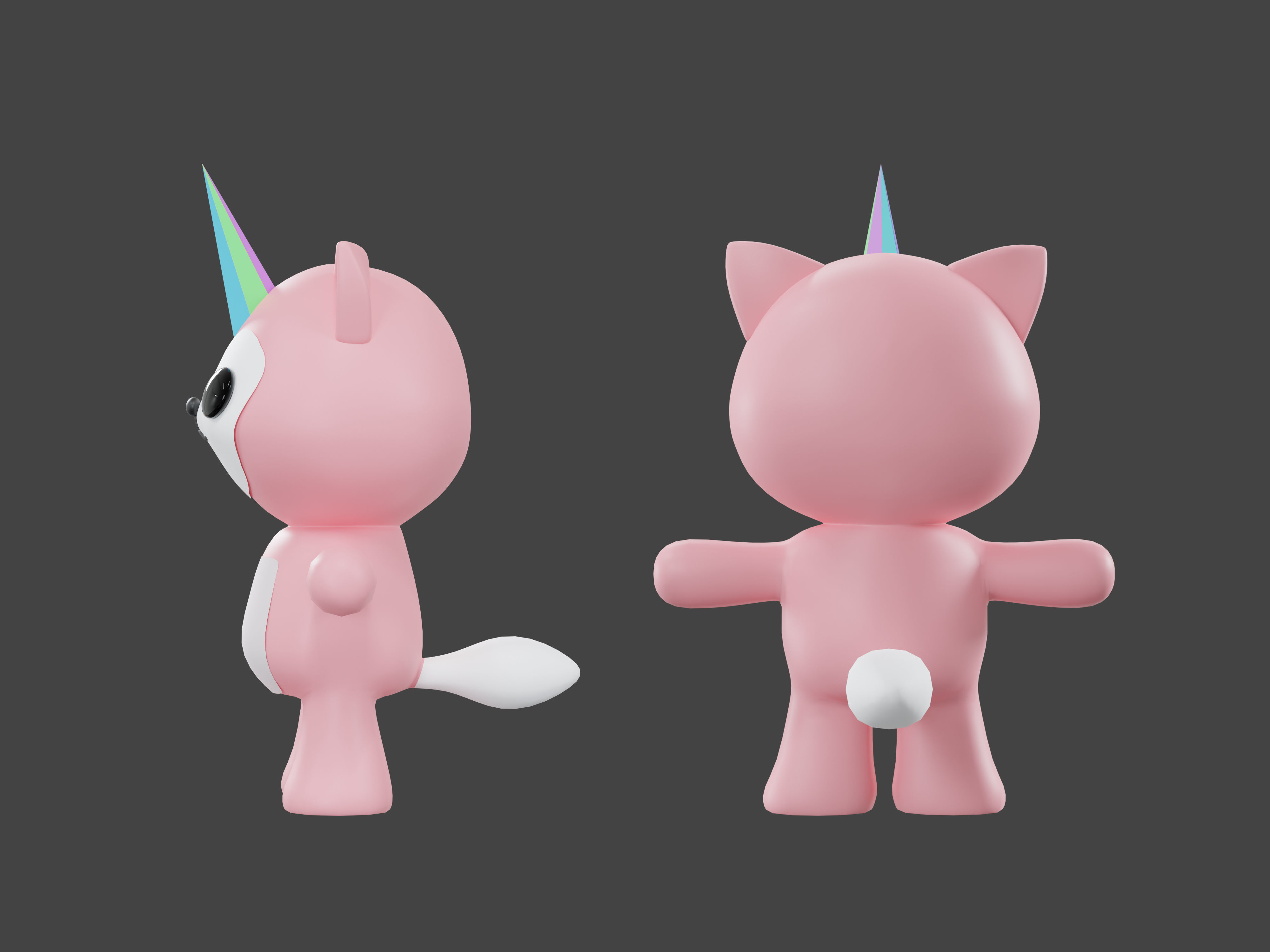 Character Unicorn kawaii cute 3D model_5