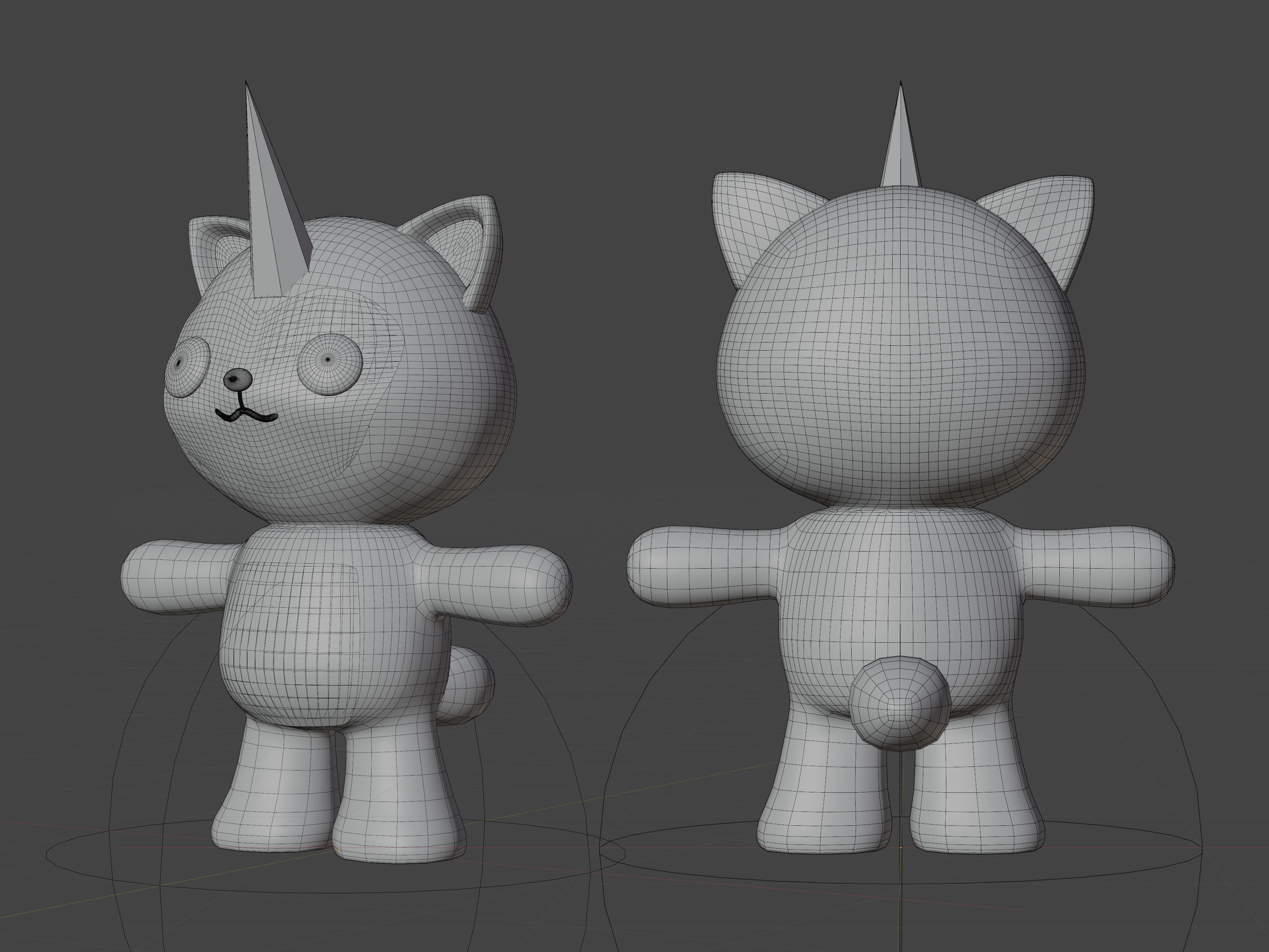 Character Unicorn kawaii cute 3D model_7