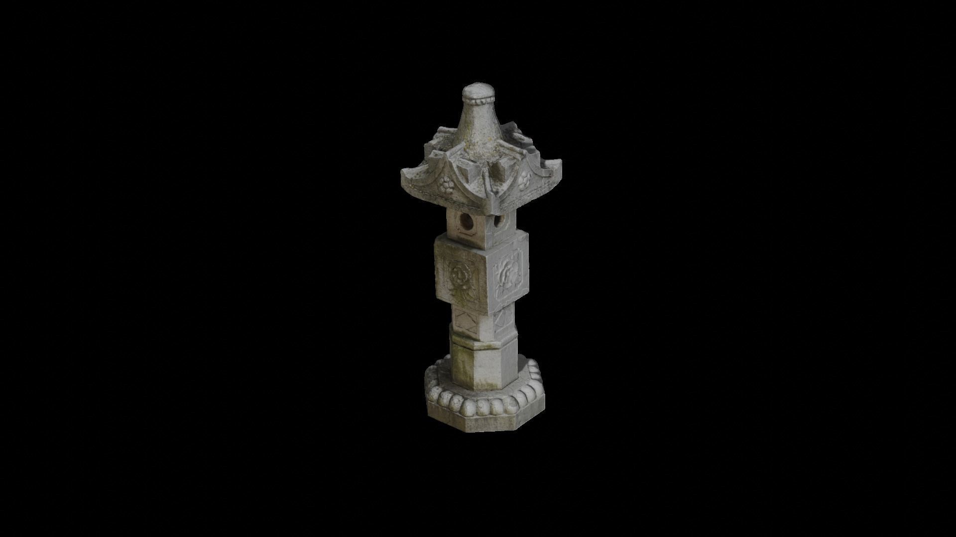 Stone Lantern 3D model_2
