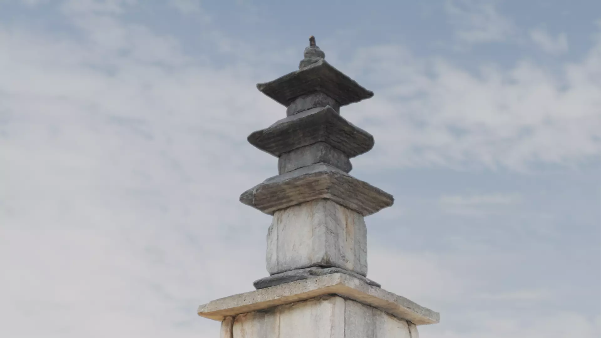 Three-story Stone Pagoda 3D model_0