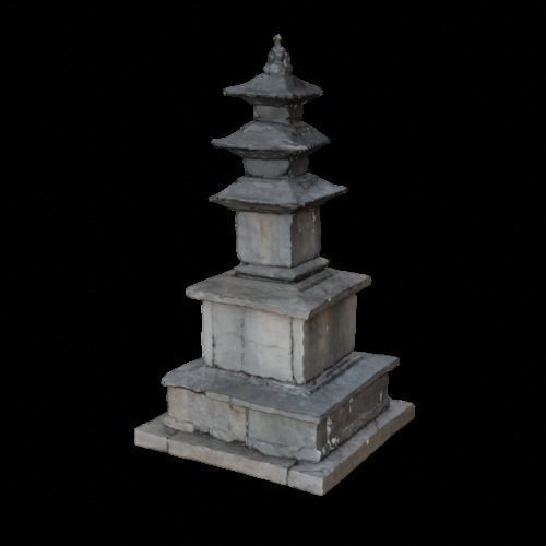 Three-story Stone Pagoda 3D model_1