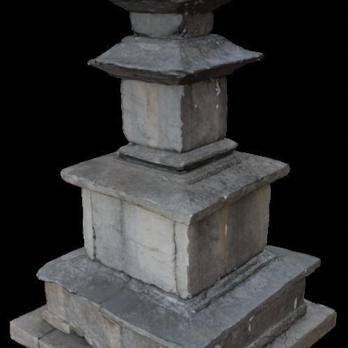 Three-story Stone Pagoda 3D model_3