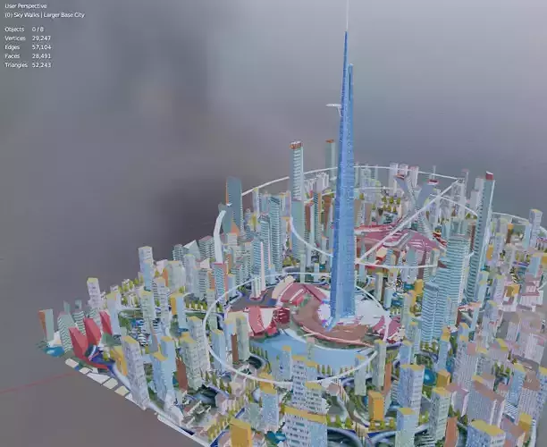 Jeddah Kingdom Tower Low-poly 3D model