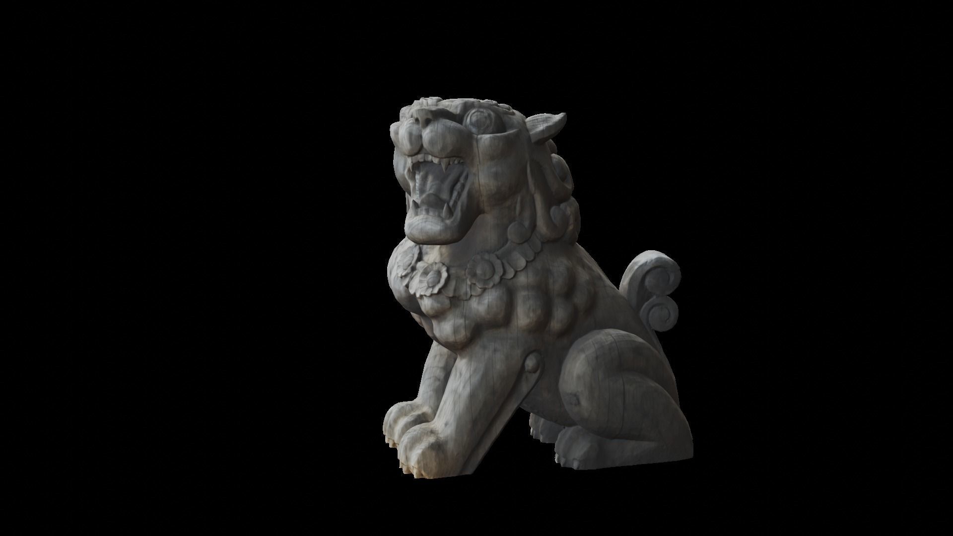 Korean Traditional Animal Statue Hae-tae 3D model_2