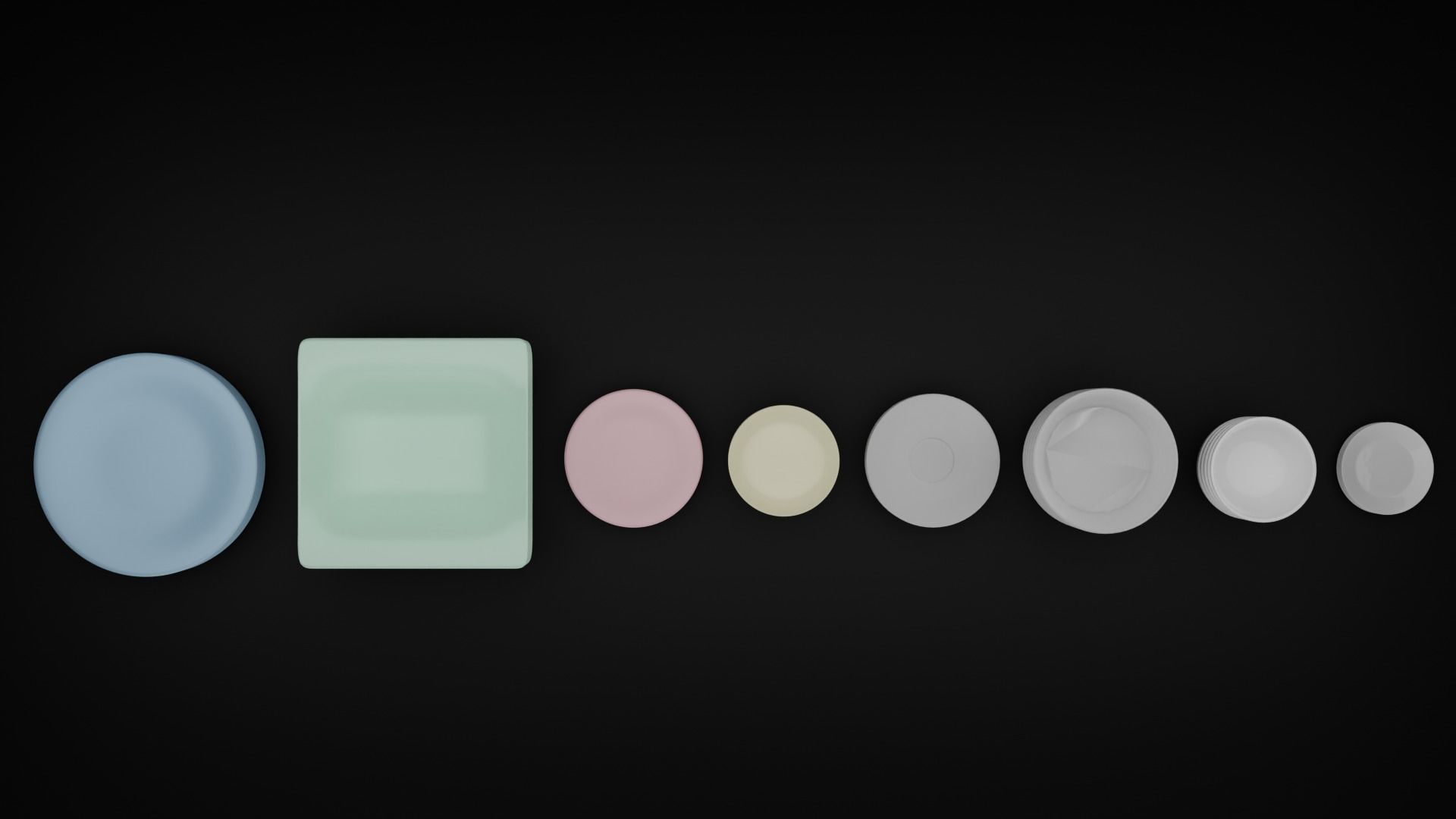 Plates and Bowls Free 3D model_4